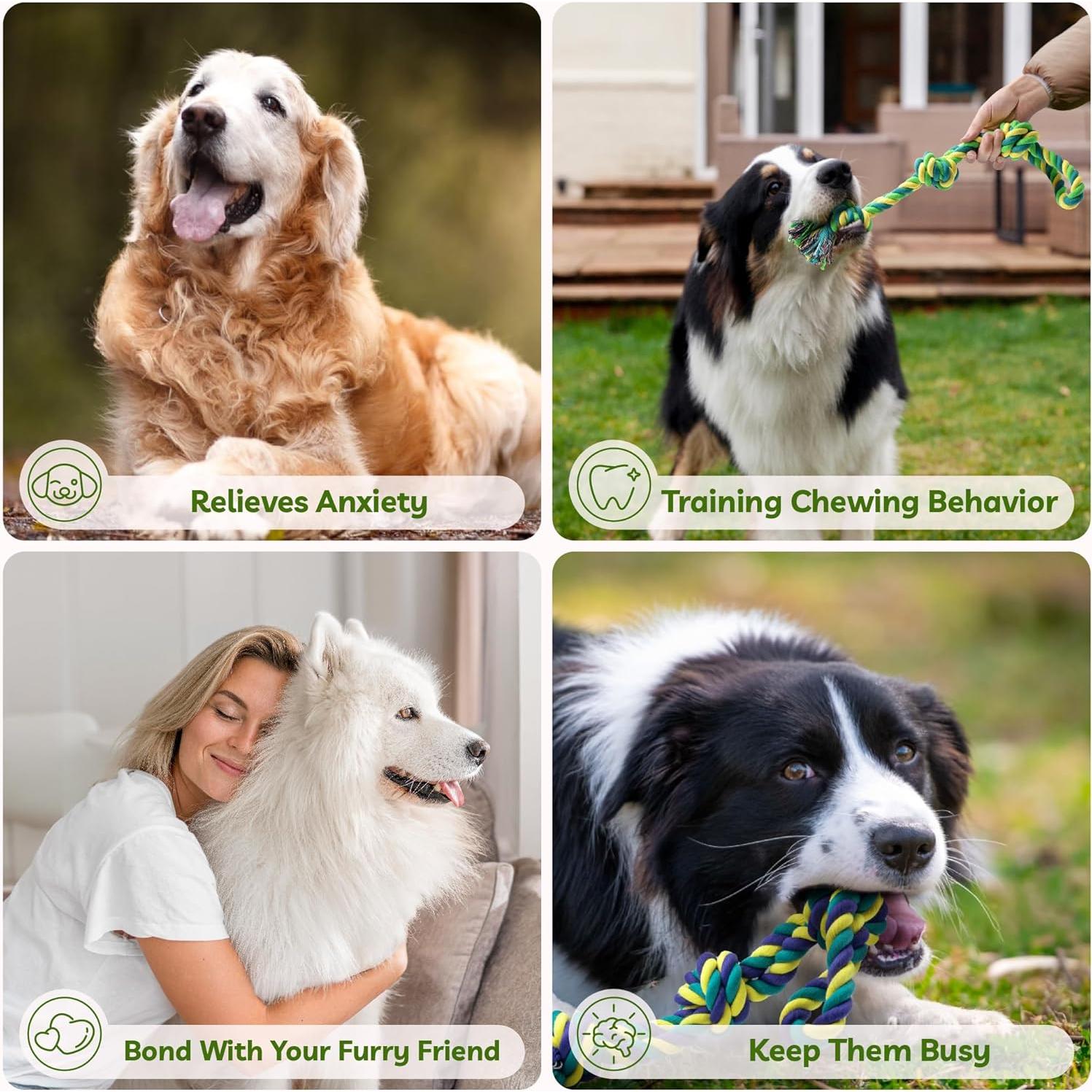 Juguete de Cuerda para Perros SHARLOVY Paquete de 2 45cm