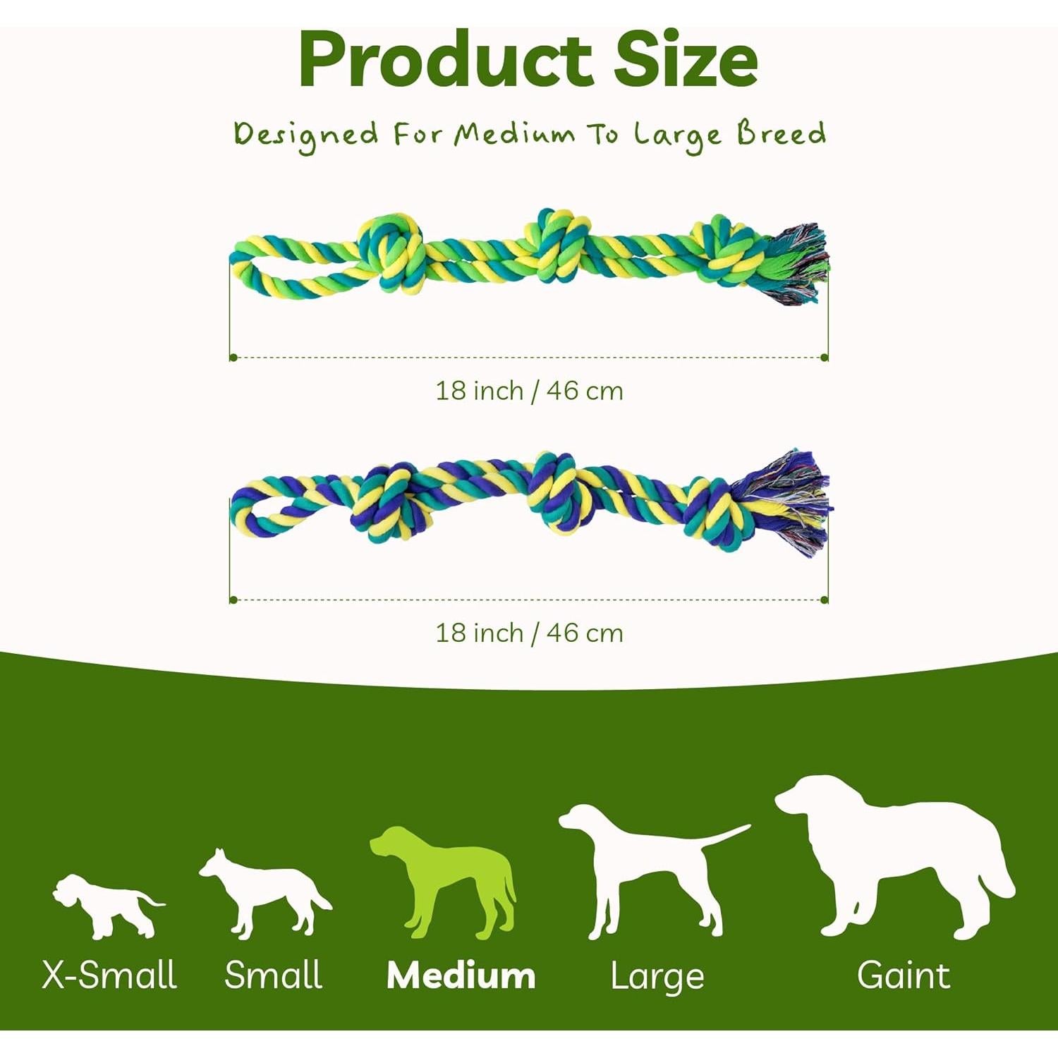 Juguete de Cuerda para Perros SHARLOVY Paquete de 2 45cm