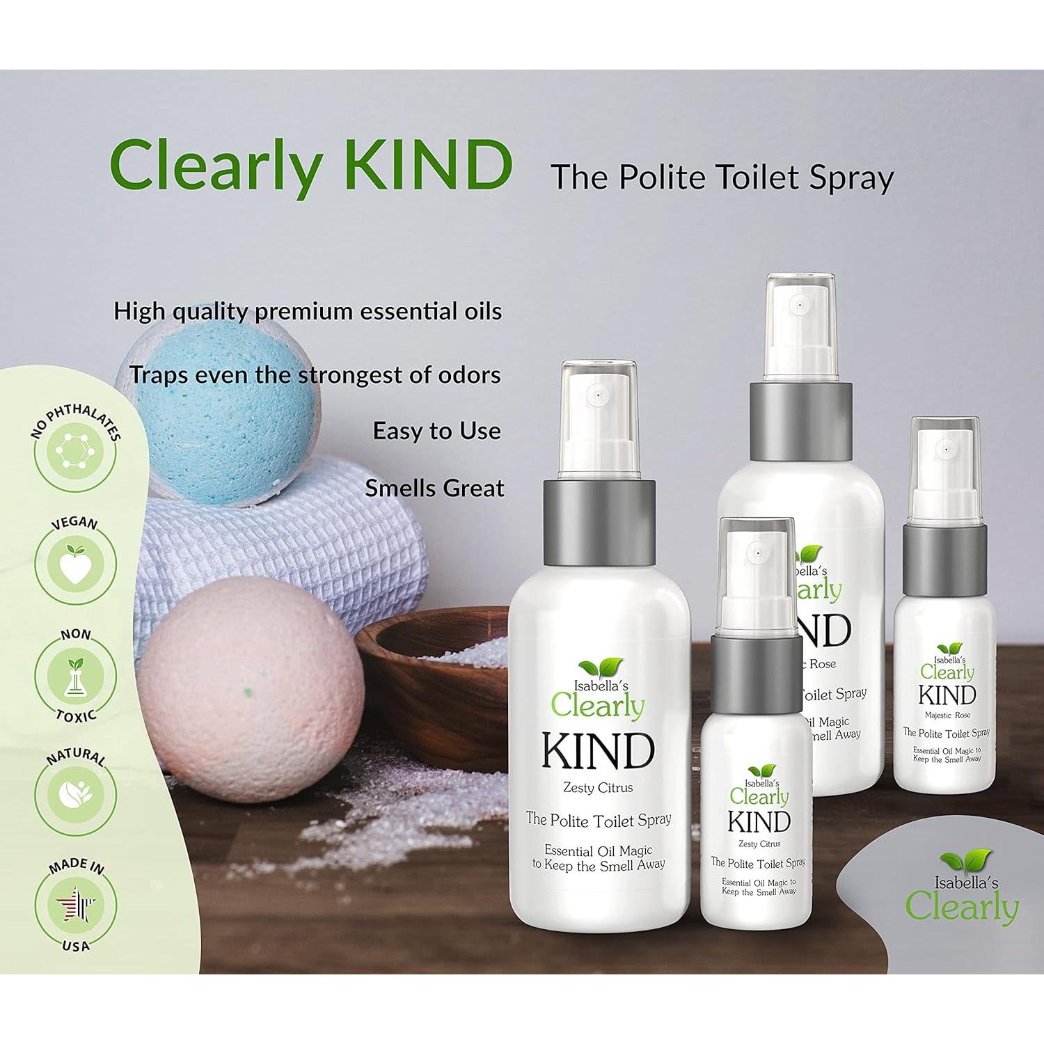 Spray Eliminador de Olores para Inodoro Clearly KIND 118 ml - Cítricos Picantes