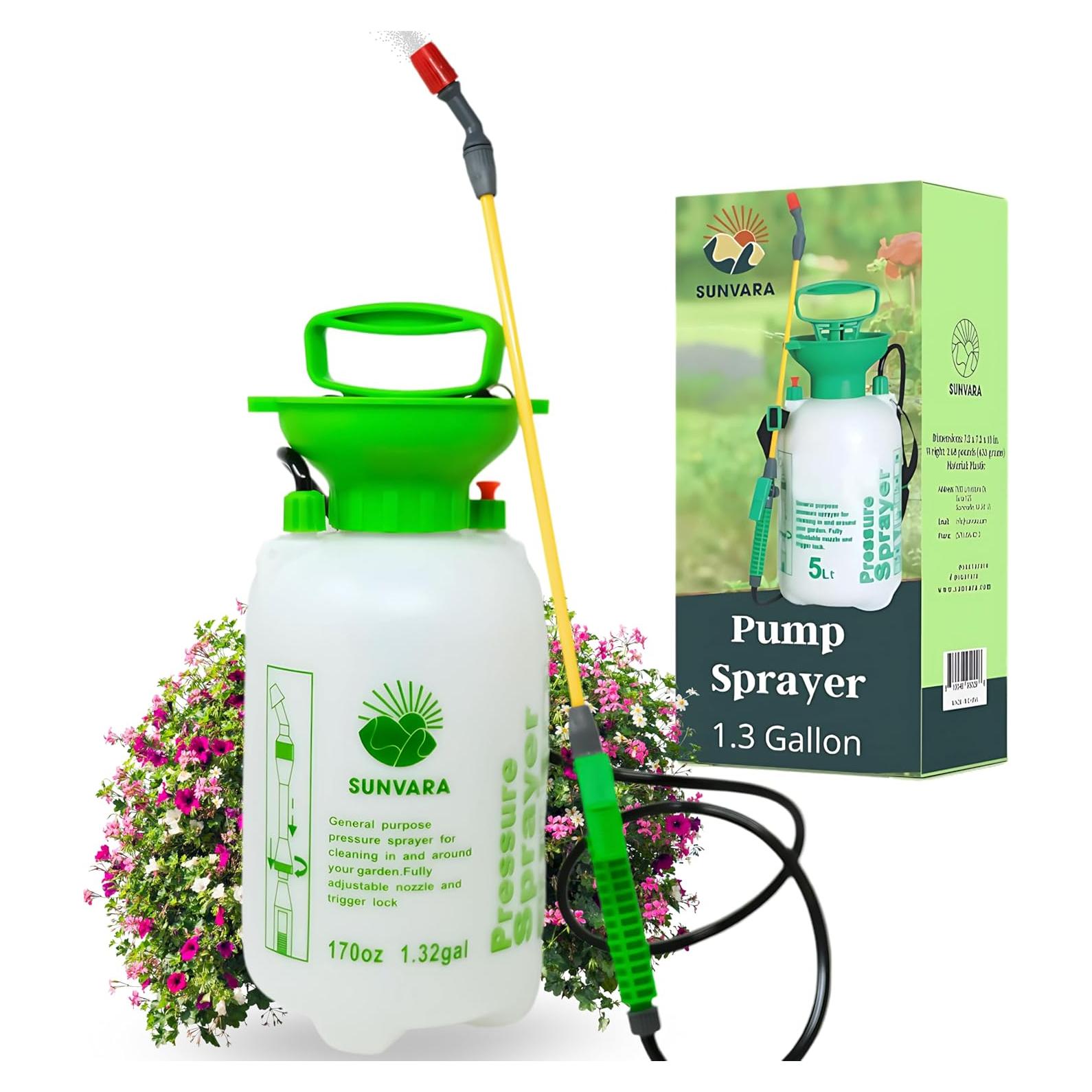 Pulverizador de Jardín SunVara 5L Presión Bomba Ajustable