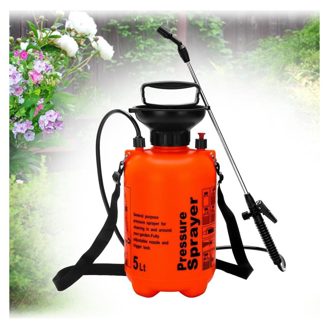 Pulverizador de Jardín STARTONECO 5L Naranja con Correa Ajustable