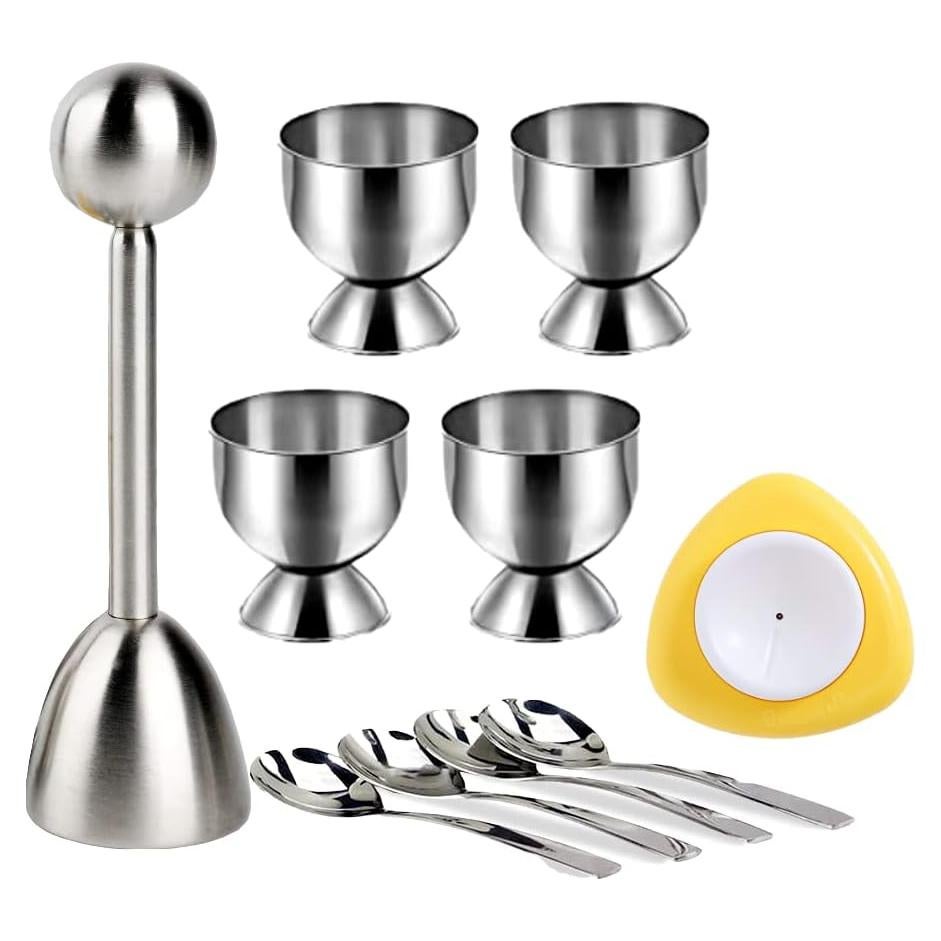 Juego de Soportes para Huevos Jawbush con Cucharas y Perforador