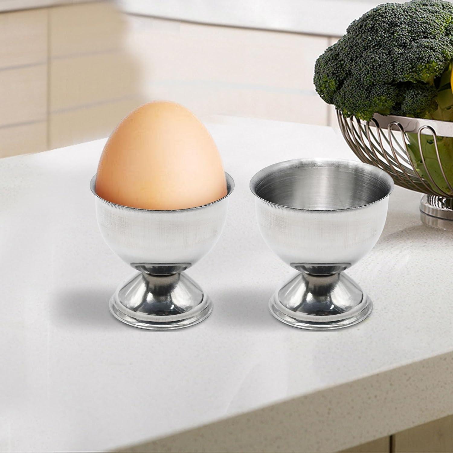Juego de 4 Tazas de Huevo de Acero Inoxidable Saihisday