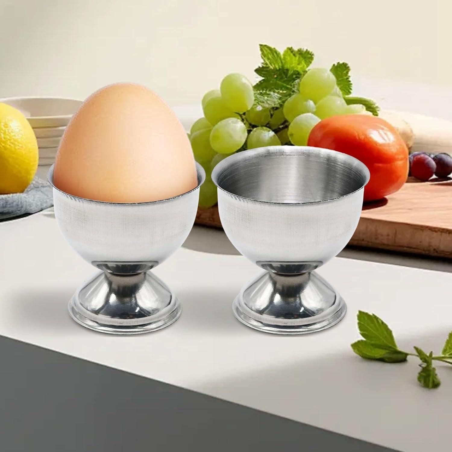 Juego de 4 Tazas de Huevo de Acero Inoxidable Saihisday