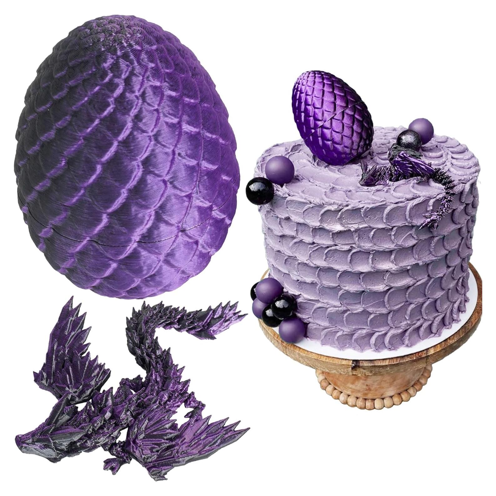Adorno de Pastel de Huevo de Dragón Roaring Good Time - Morado