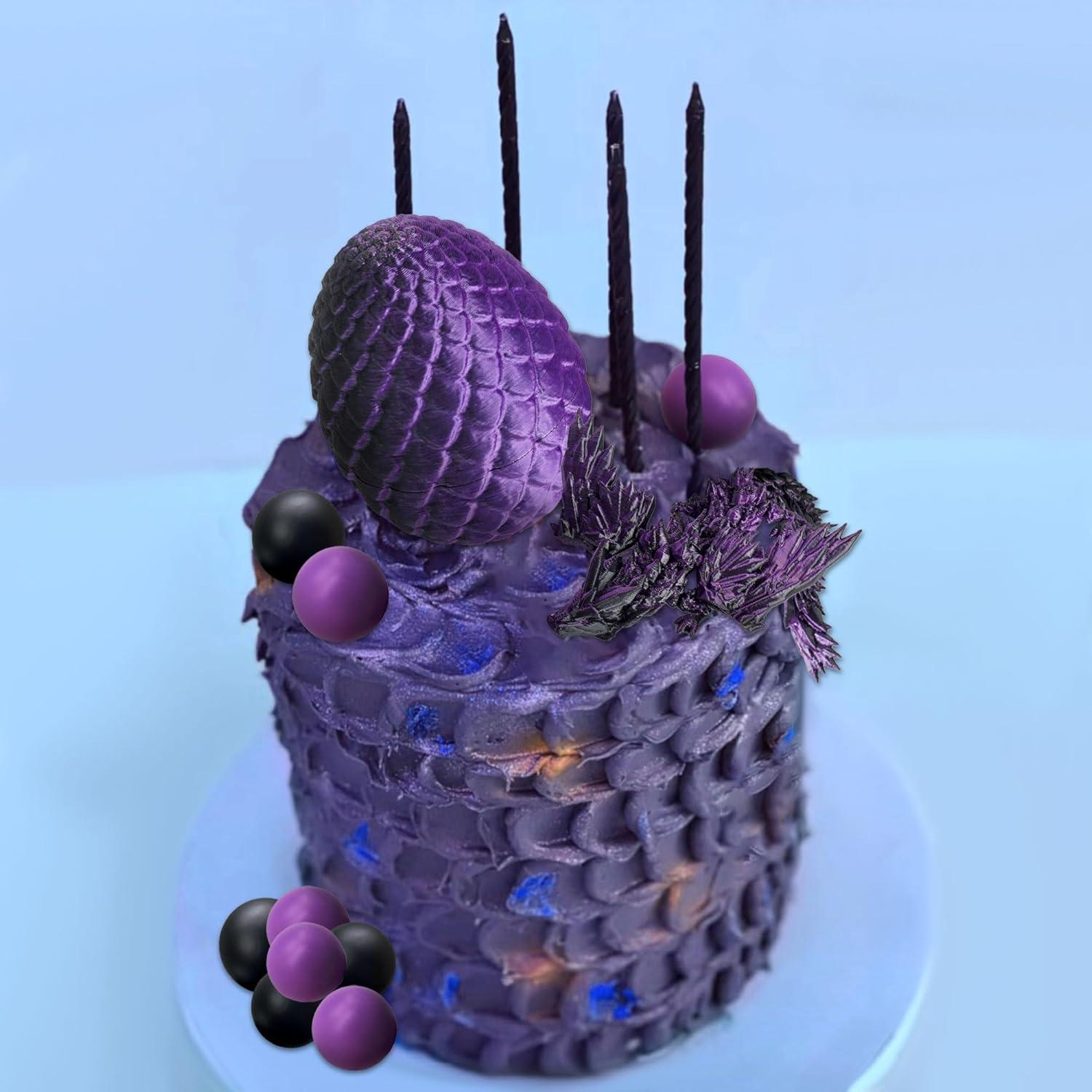 Adorno de Pastel de Huevo de Dragón Roaring Good Time - Morado