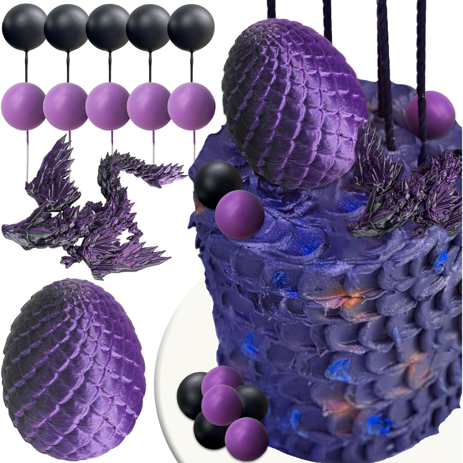 Adorno de Pastel de Huevo de Dragón Roaring Good Time - Morado