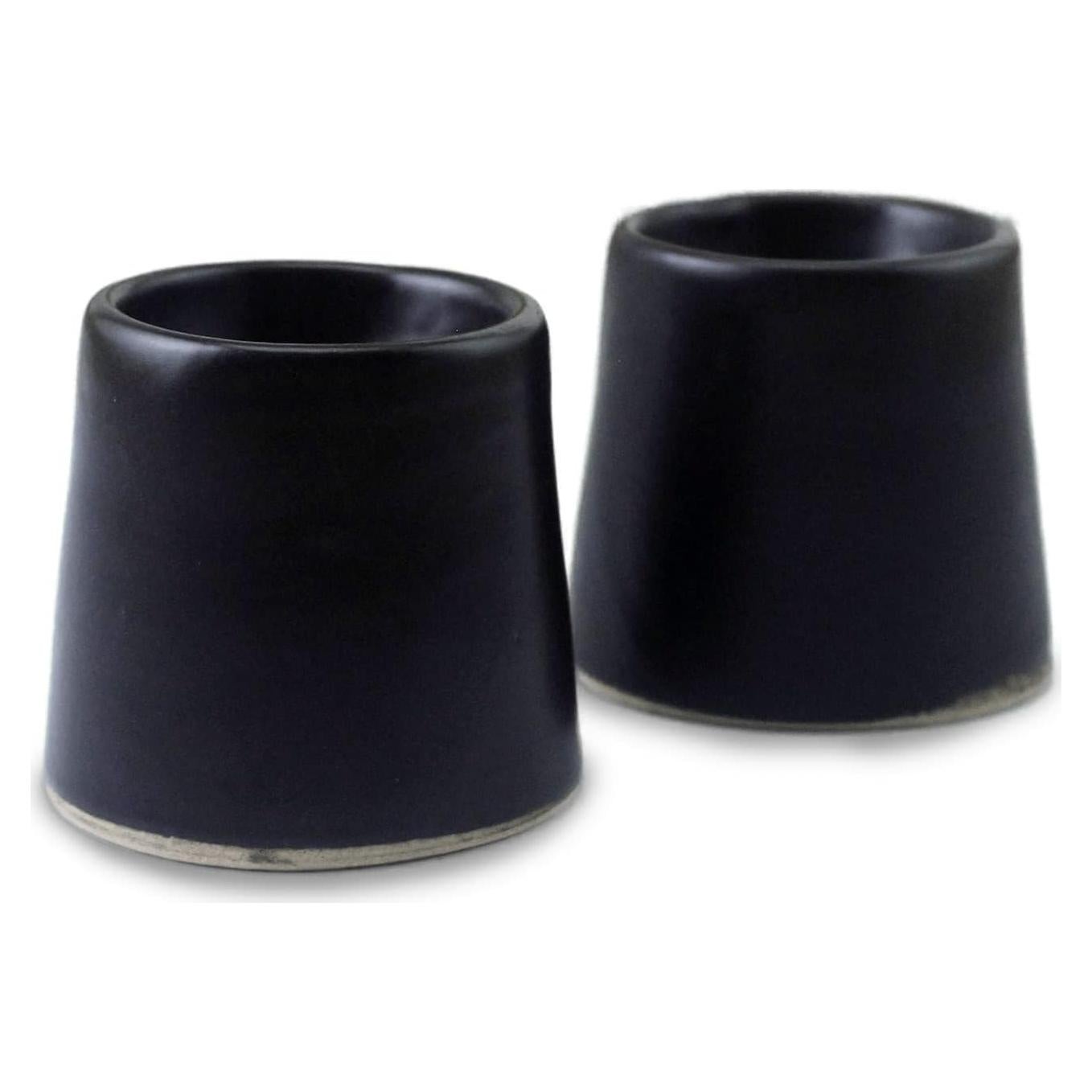 Set de 2 Toppers de Huevo Cerámica Negra Mate Roro 6.4cm