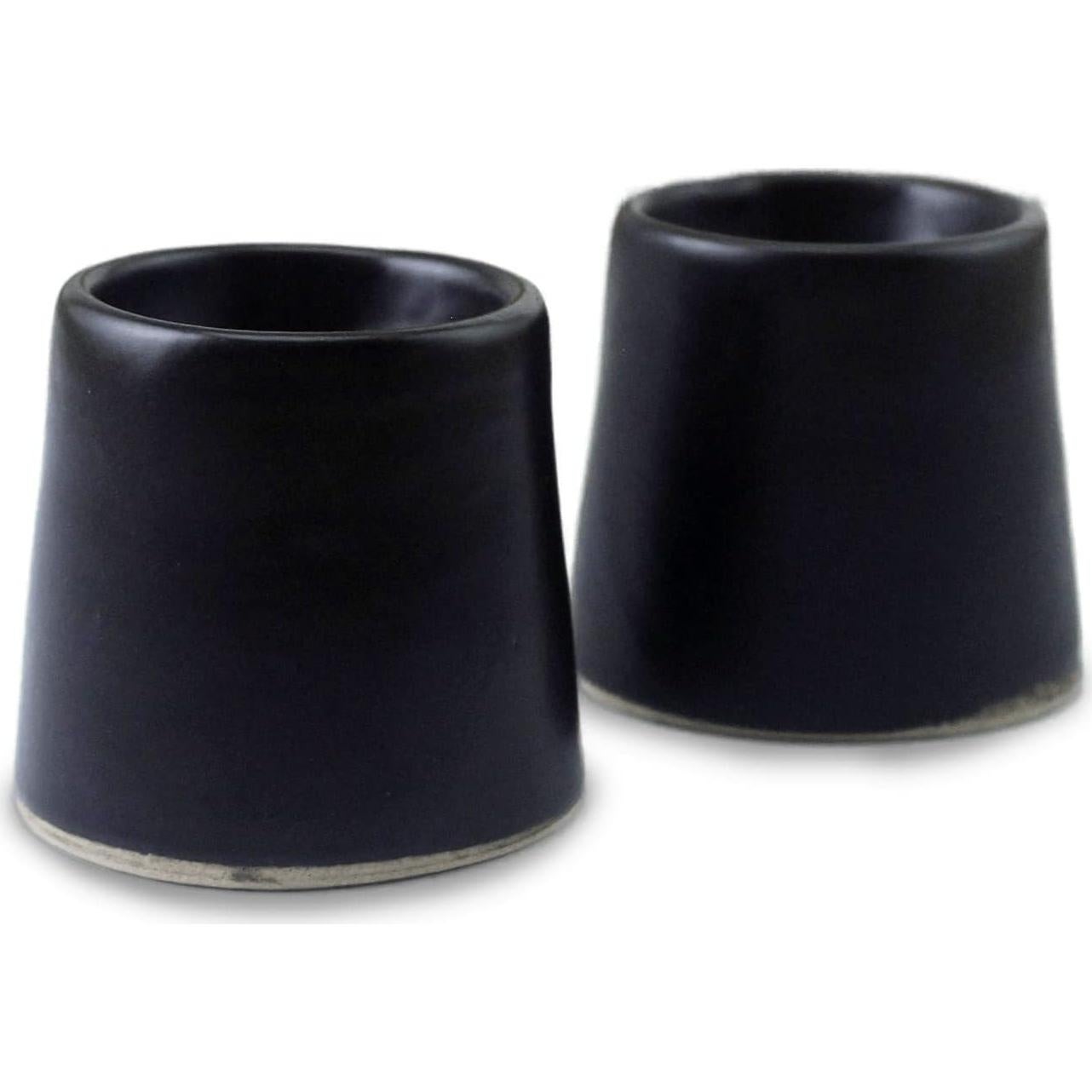 Set de 2 Toppers de Huevo Cerámica Negra Mate Roro 6.4cm