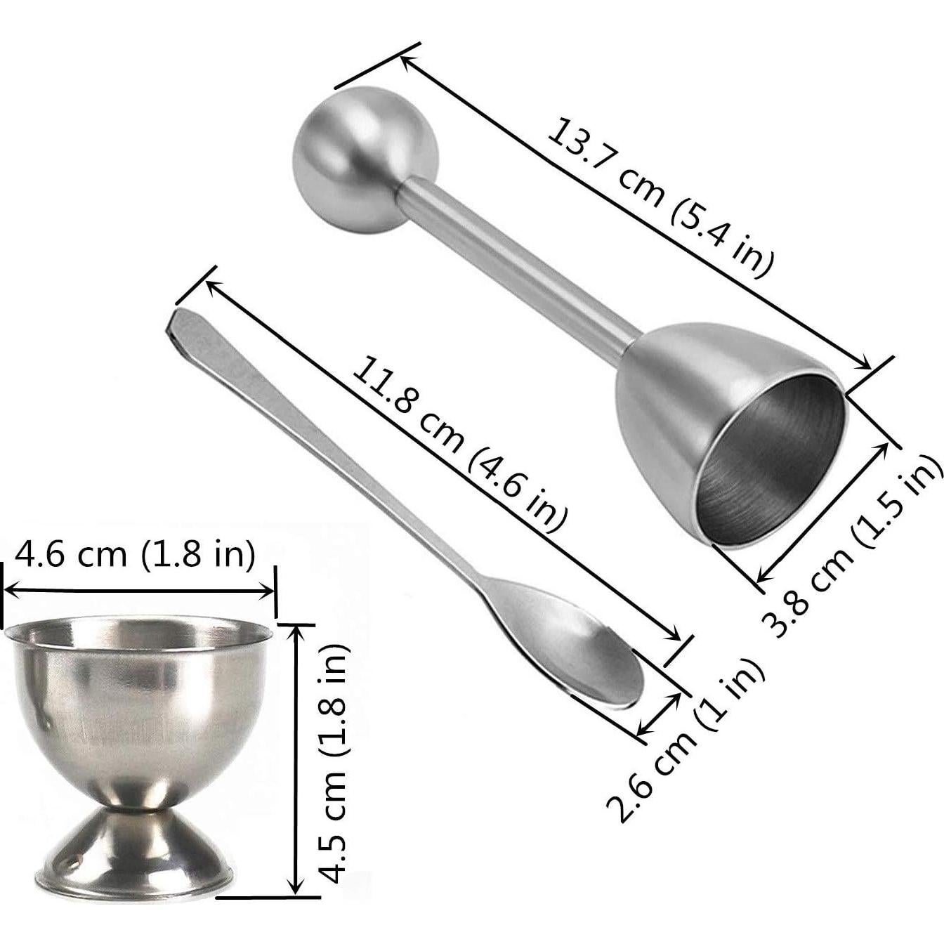 Juego de Cortador de Huevos Hocai 3 Piezas Acero Inoxidable