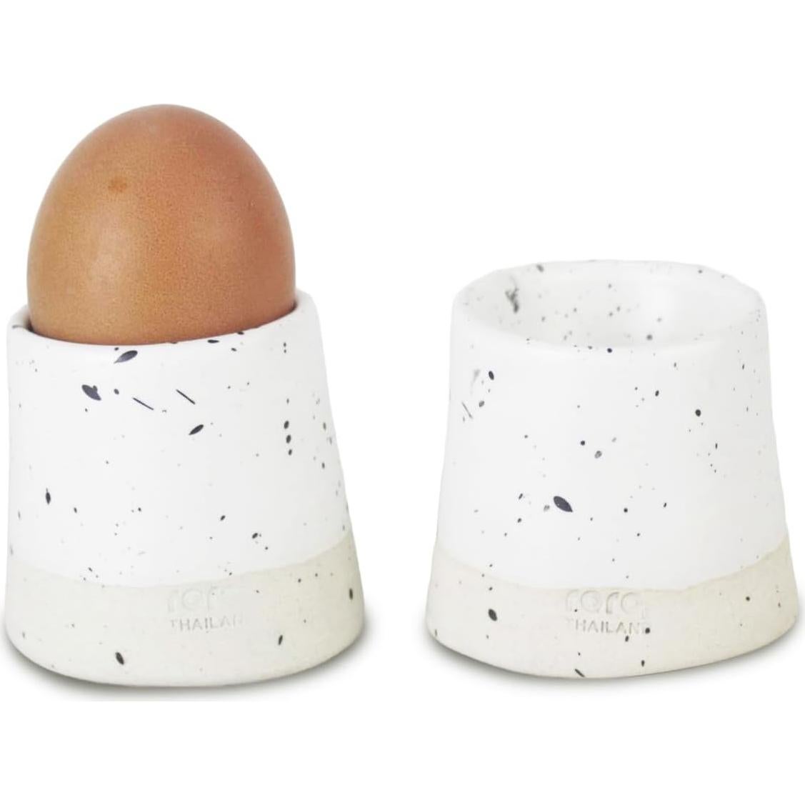 Taza para Huevos de Cerámica Roro Minimalista Blanca - Set de 2