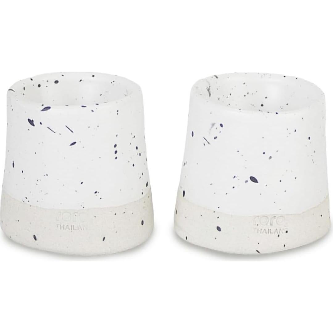 Taza para Huevos de Cerámica Roro Minimalista Blanca - Set de 2