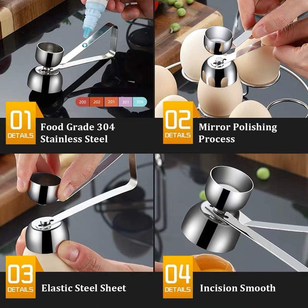 Set de 5 Tazas de Huevo Cerámica BENEKIY con Cortador y Cucharas