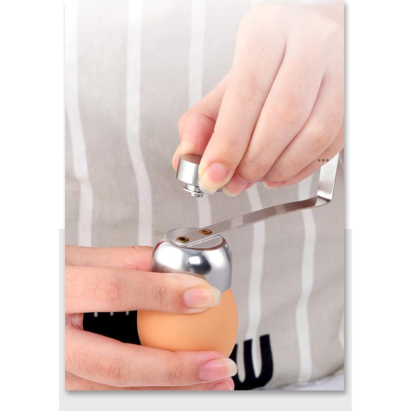 Cortador de Cáscara de Huevo QIBOORUN Acero Inoxidable Oro 2PCS