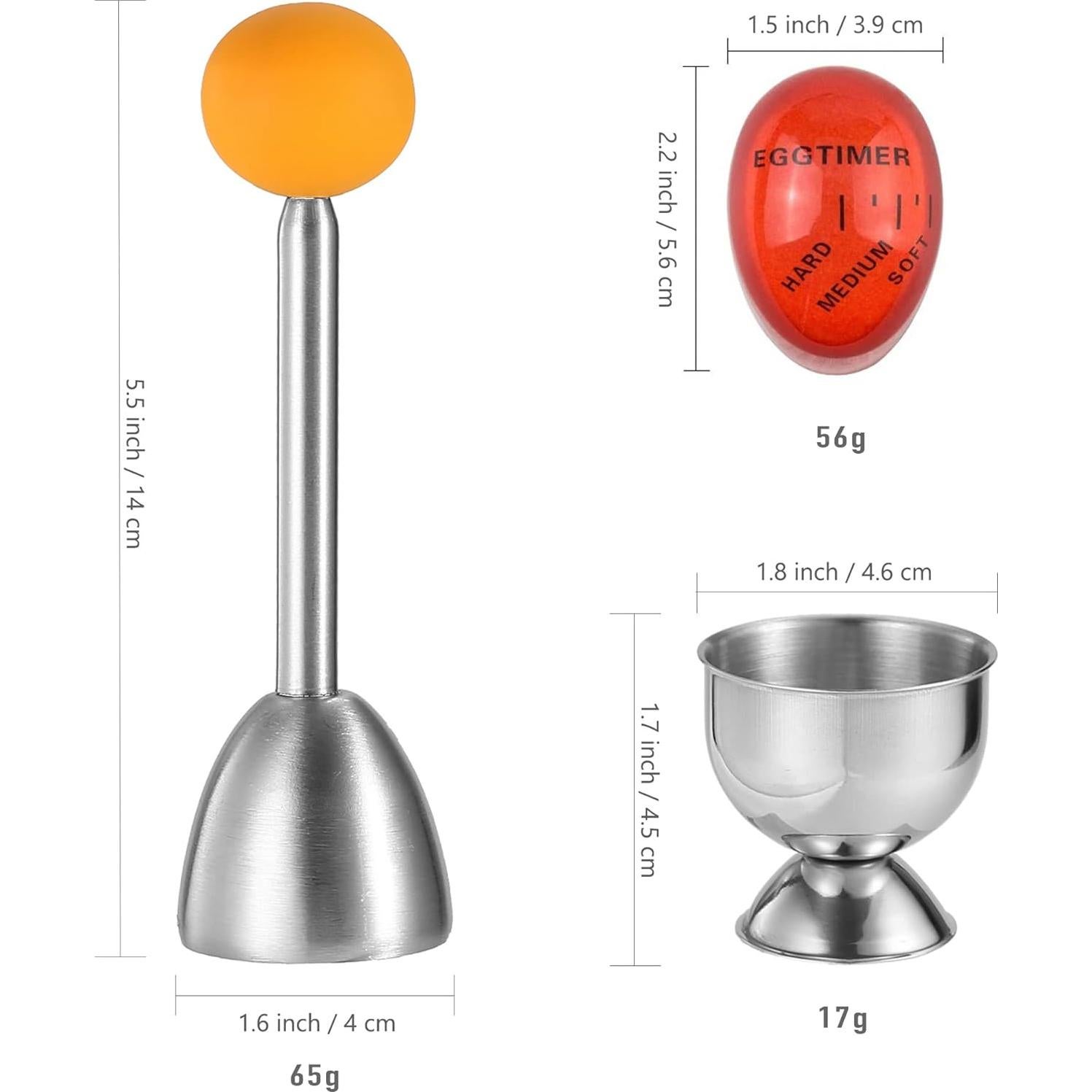 Juego de Tazas para Huevos MOLFUJ con Cucharas y Cortador