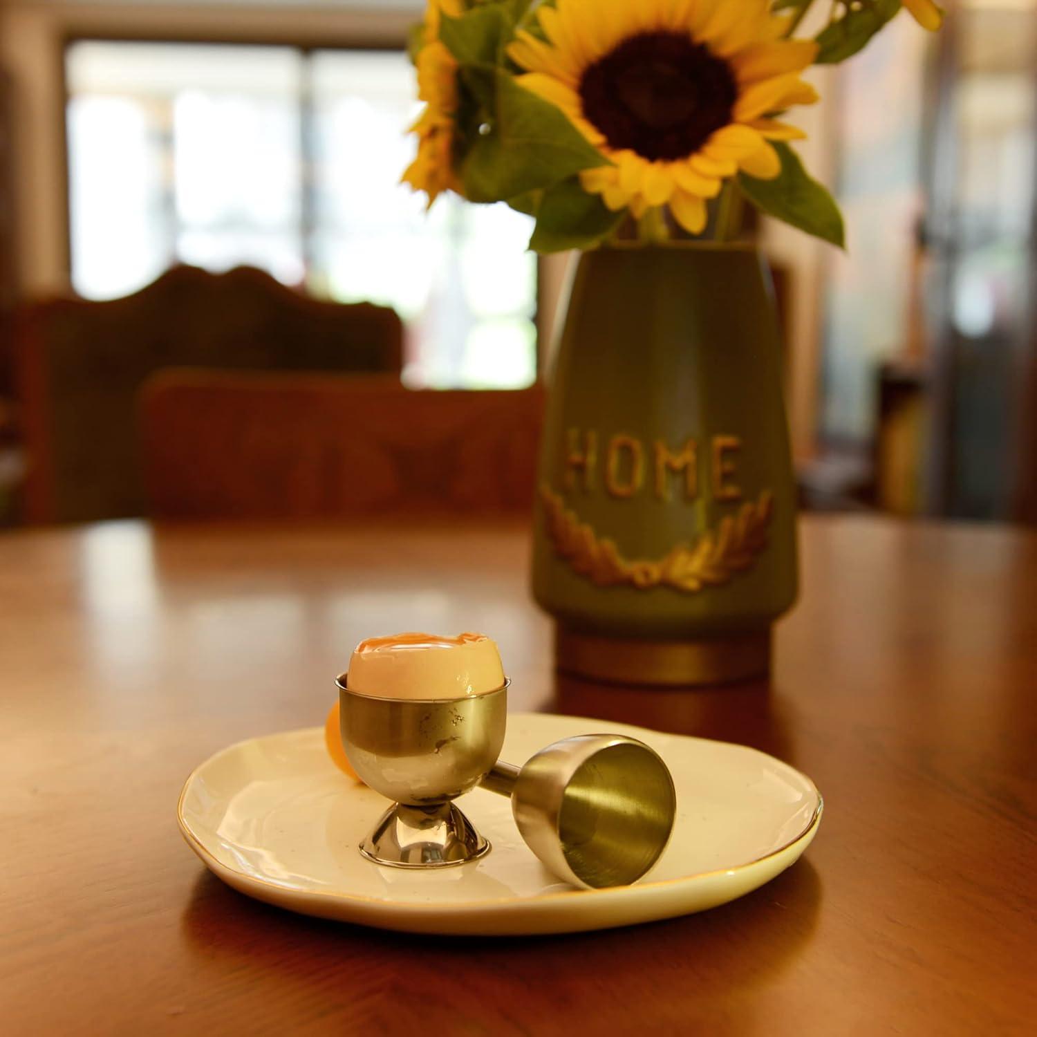 Juego de Tazas para Huevos MOLFUJ con Cucharas y Cortador