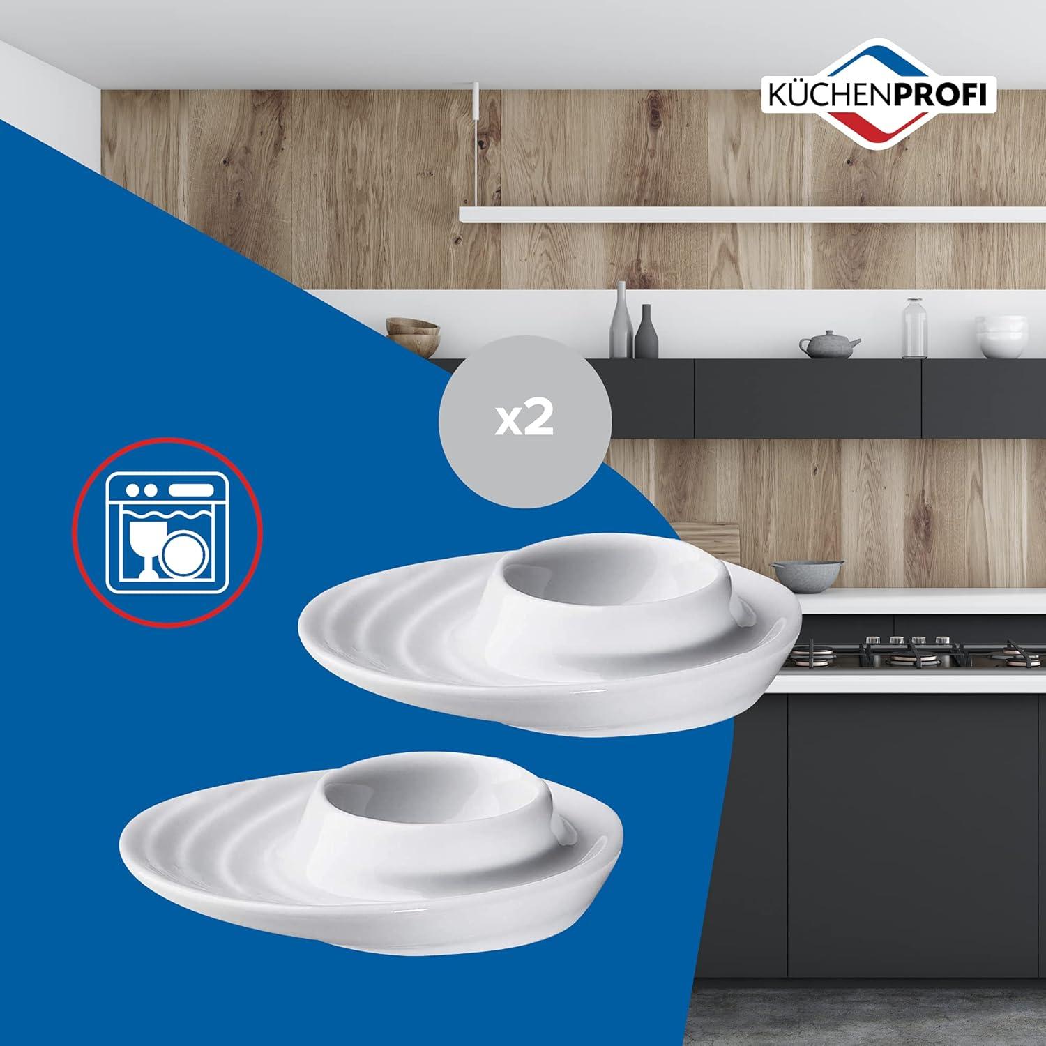 Juego de 2 Tazas para Huevos Küchenprofi Ovaladas Blancas