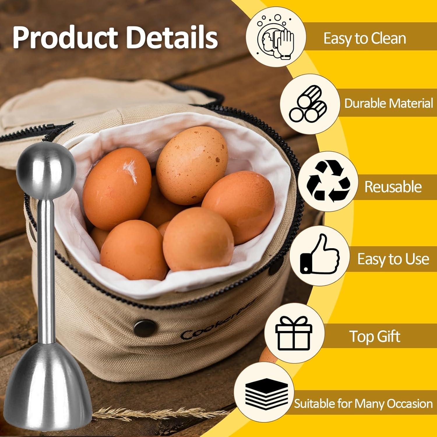 Juego de Tazas para Huevos Vibedor con Cortadores y Cucharas