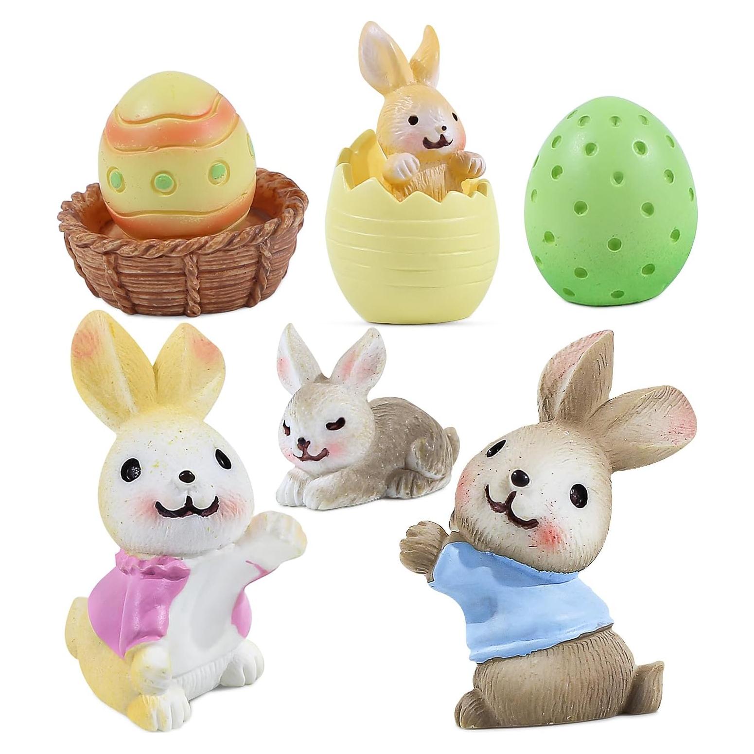 7 Adornos de Conejo y Huevos de Pascua BlingABC - Decoración de Pastel