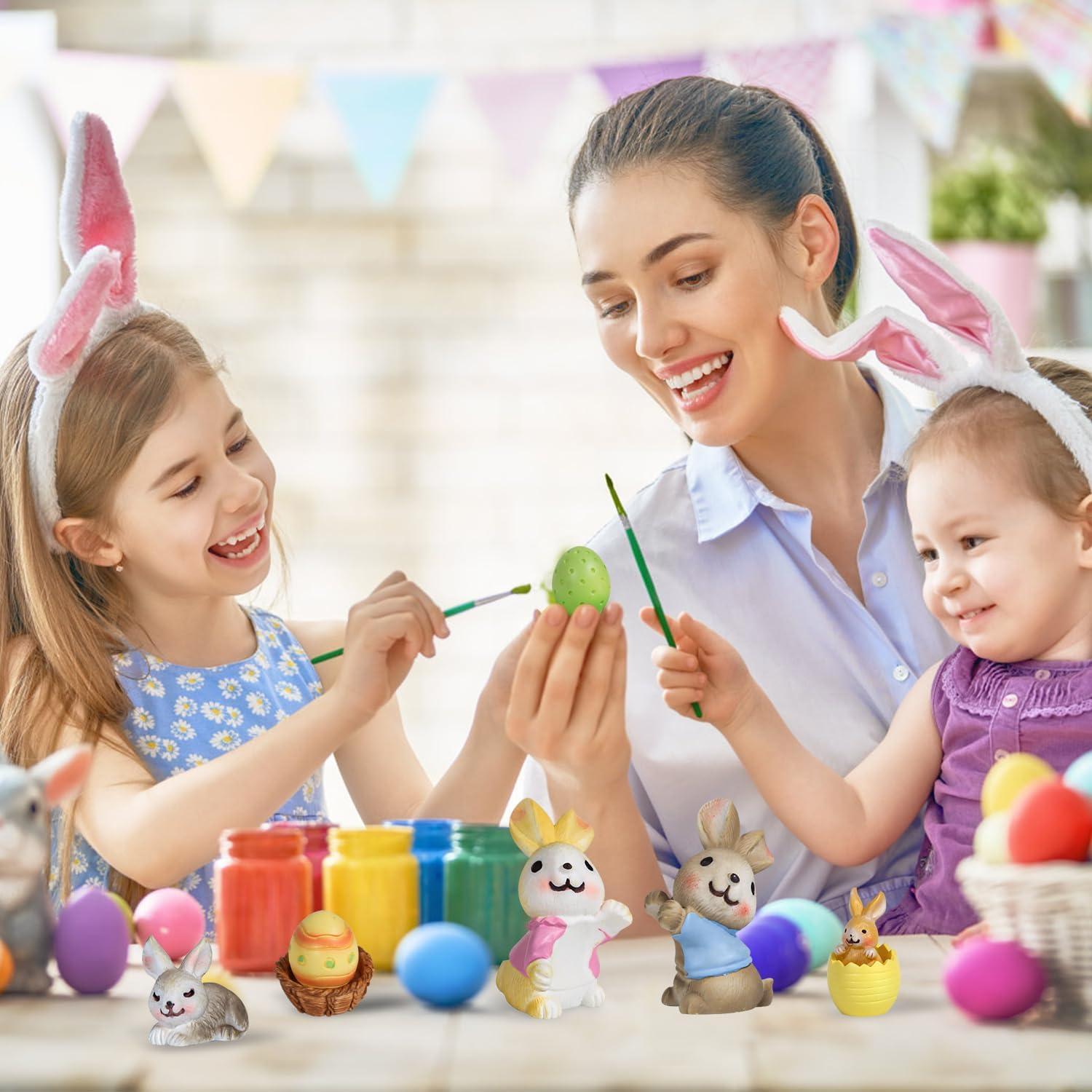 7 Adornos de Conejo y Huevos de Pascua BlingABC - Decoración de Pastel