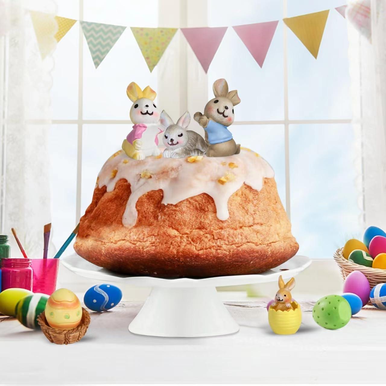 7 Adornos de Conejo y Huevos de Pascua BlingABC - Decoración de Pastel