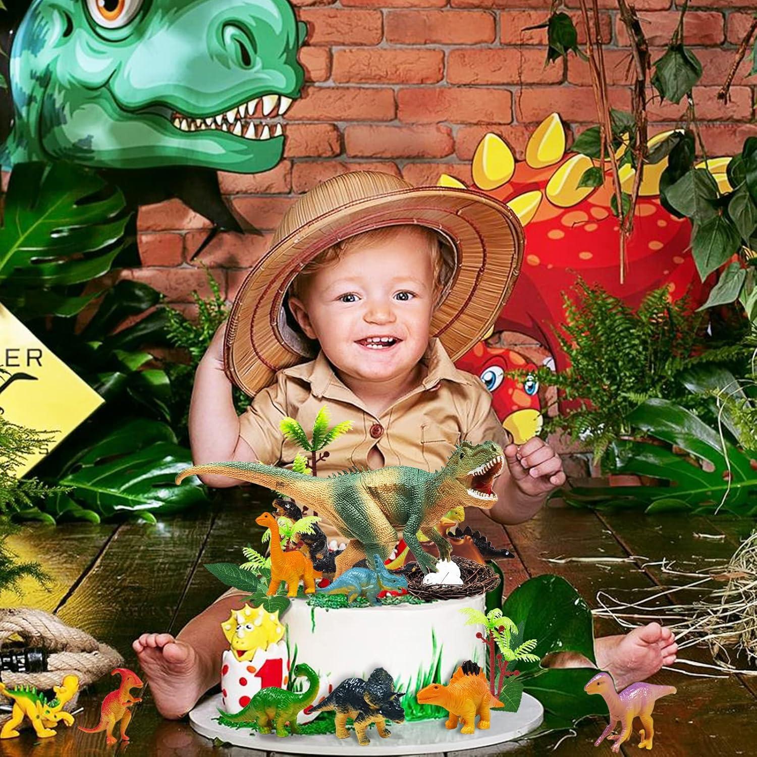 Decoraciones de Pastel Dinosaurios GLAHORSE 26 Piezas PVC