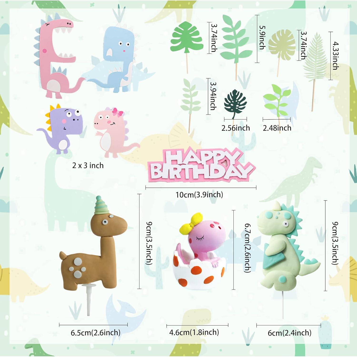 Decoración de Pastel Dinosaurio Rosa GallaRato - Suministros Fiesta