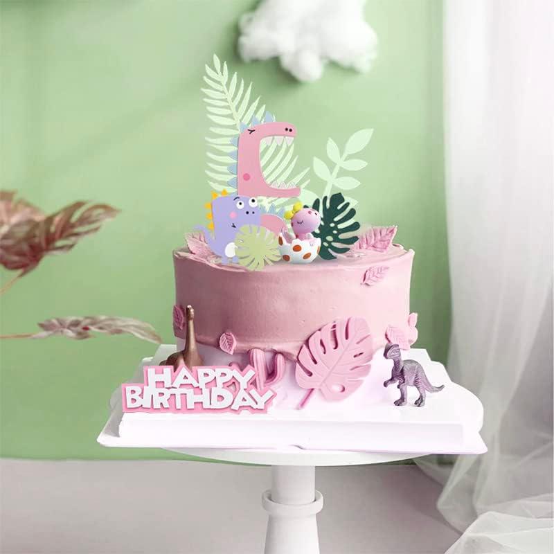 Decoración de Pastel Dinosaurio Rosa GallaRato - Suministros Fiesta
