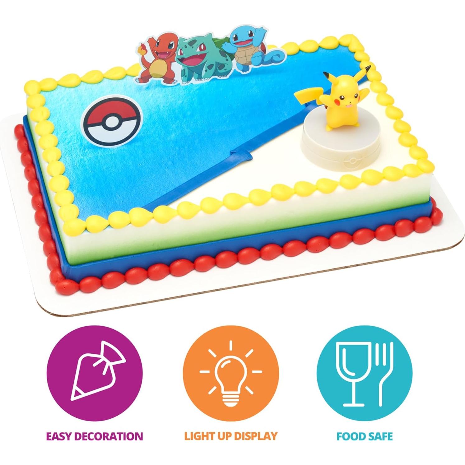 Topper de Pastel Pikachu Iluminado DecoSet® - 3 Piezas