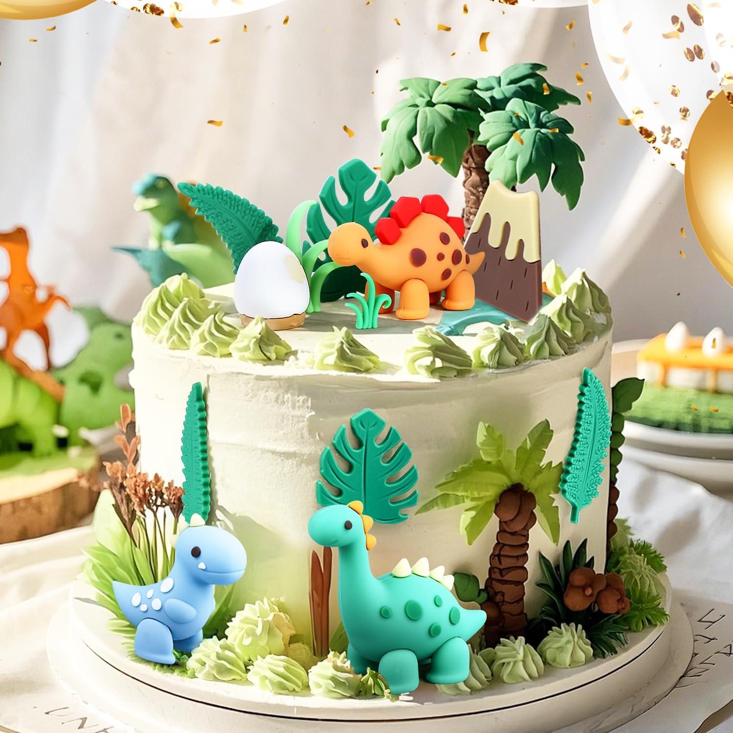 Adornos de Pastel de Dinosaurio BlingABC - 15 Piezas