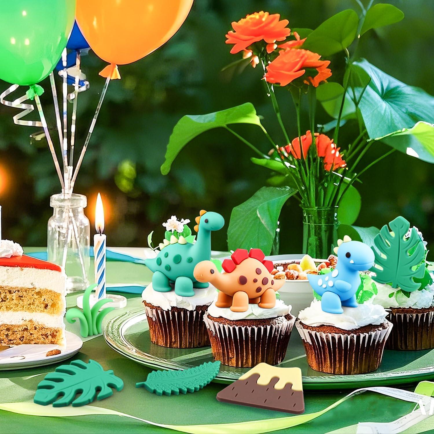 Adornos de Pastel de Dinosaurio BlingABC - 15 Piezas