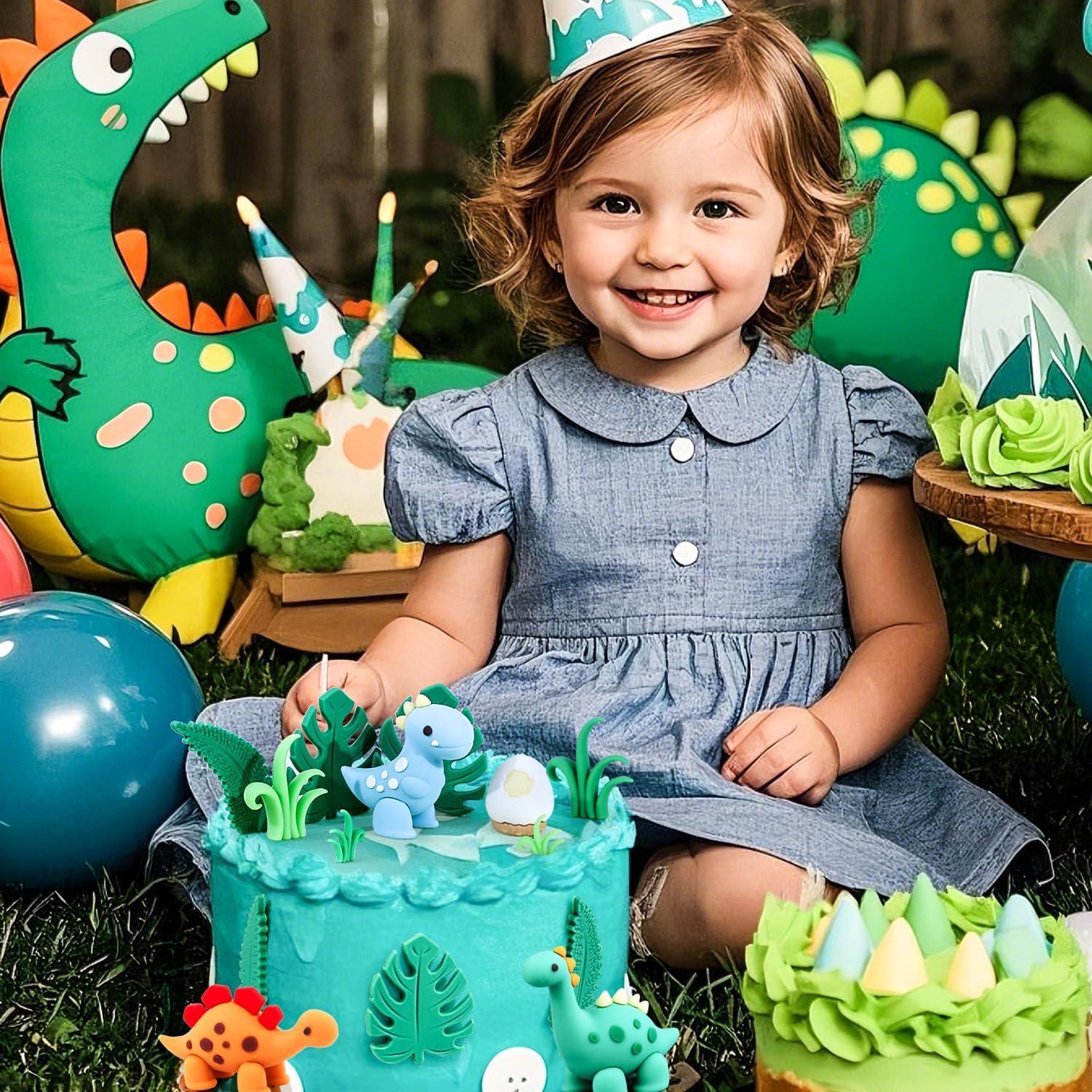 Adornos de Pastel de Dinosaurio BlingABC - 15 Piezas