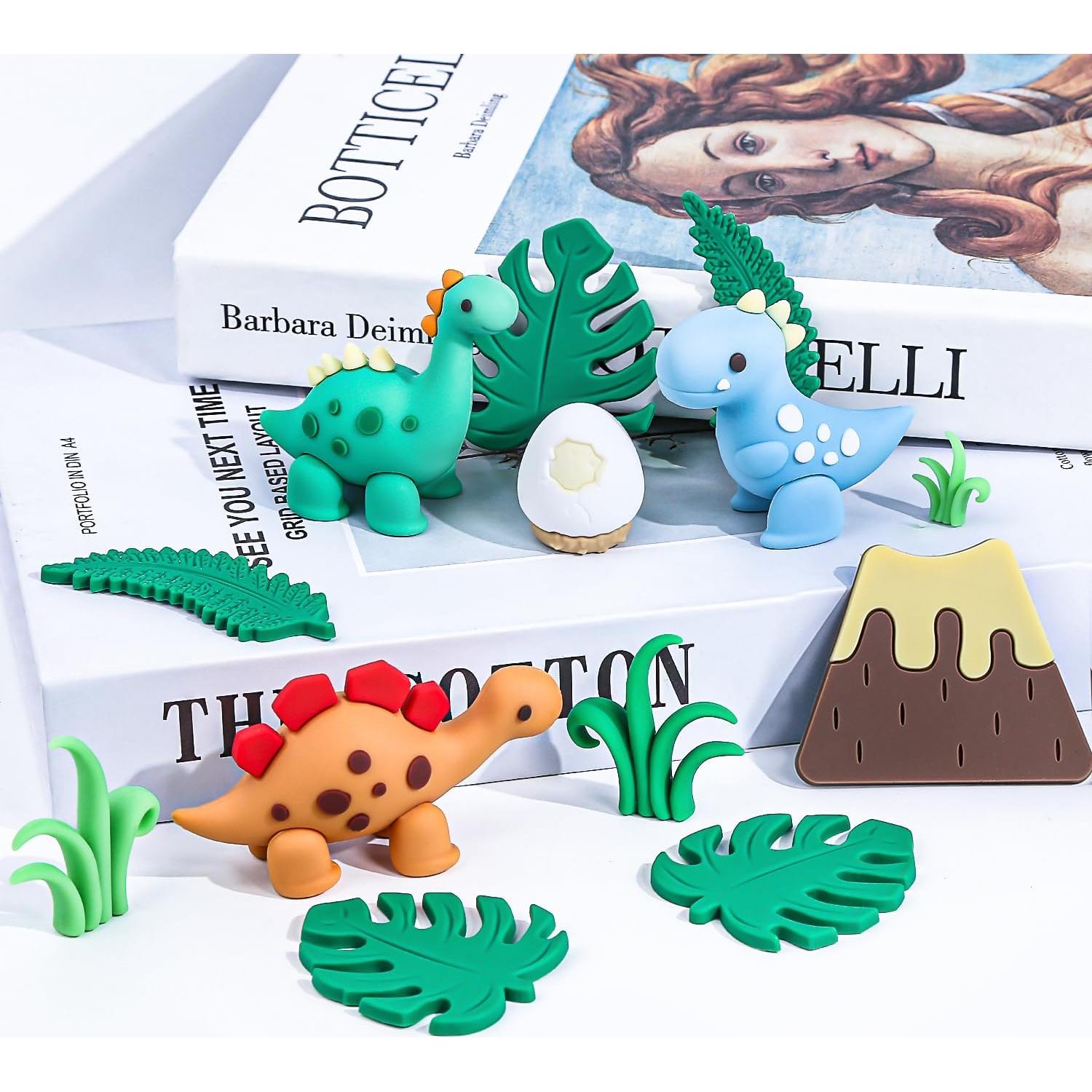 Adornos de Pastel de Dinosaurio BlingABC - 15 Piezas