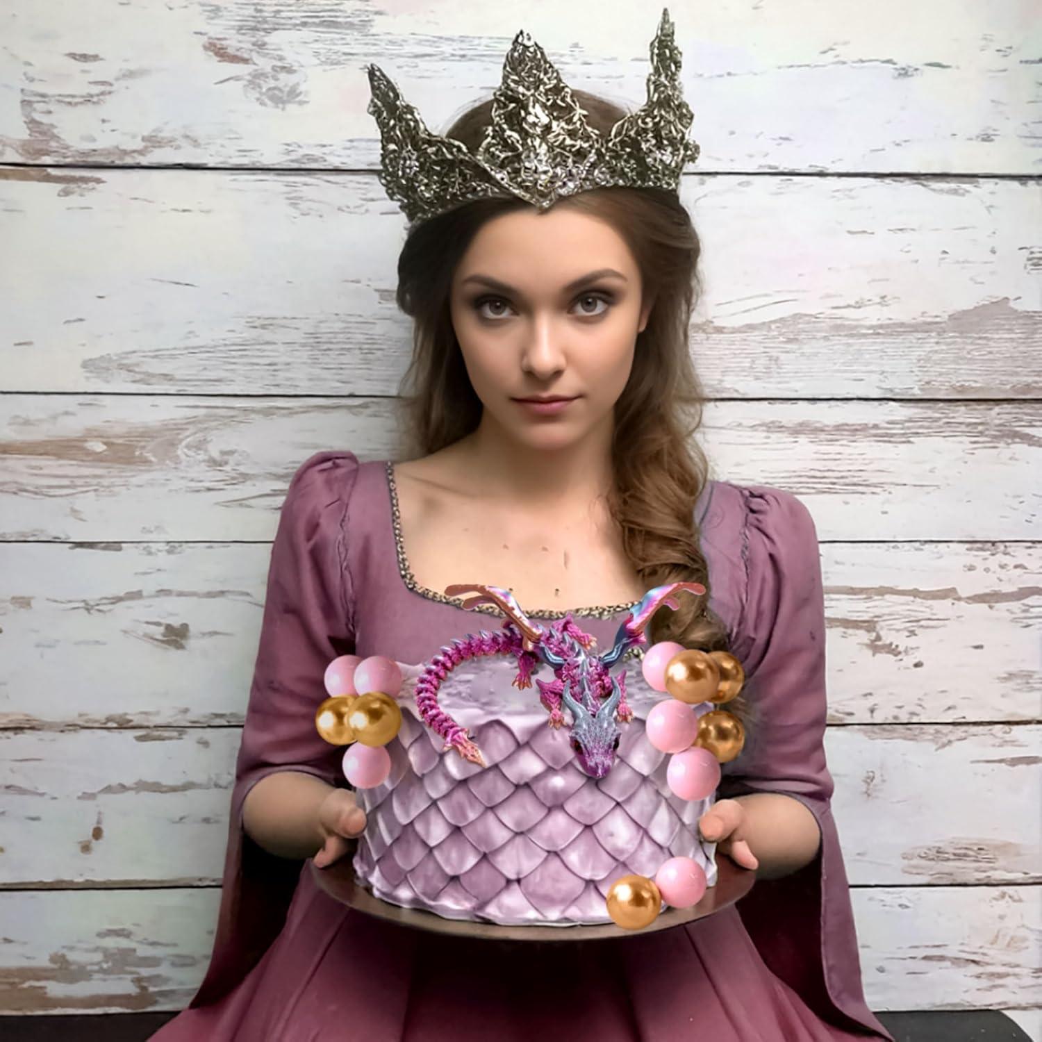 Adorno de pastel dragón 3D Roaring Good Time con huevos y bolas