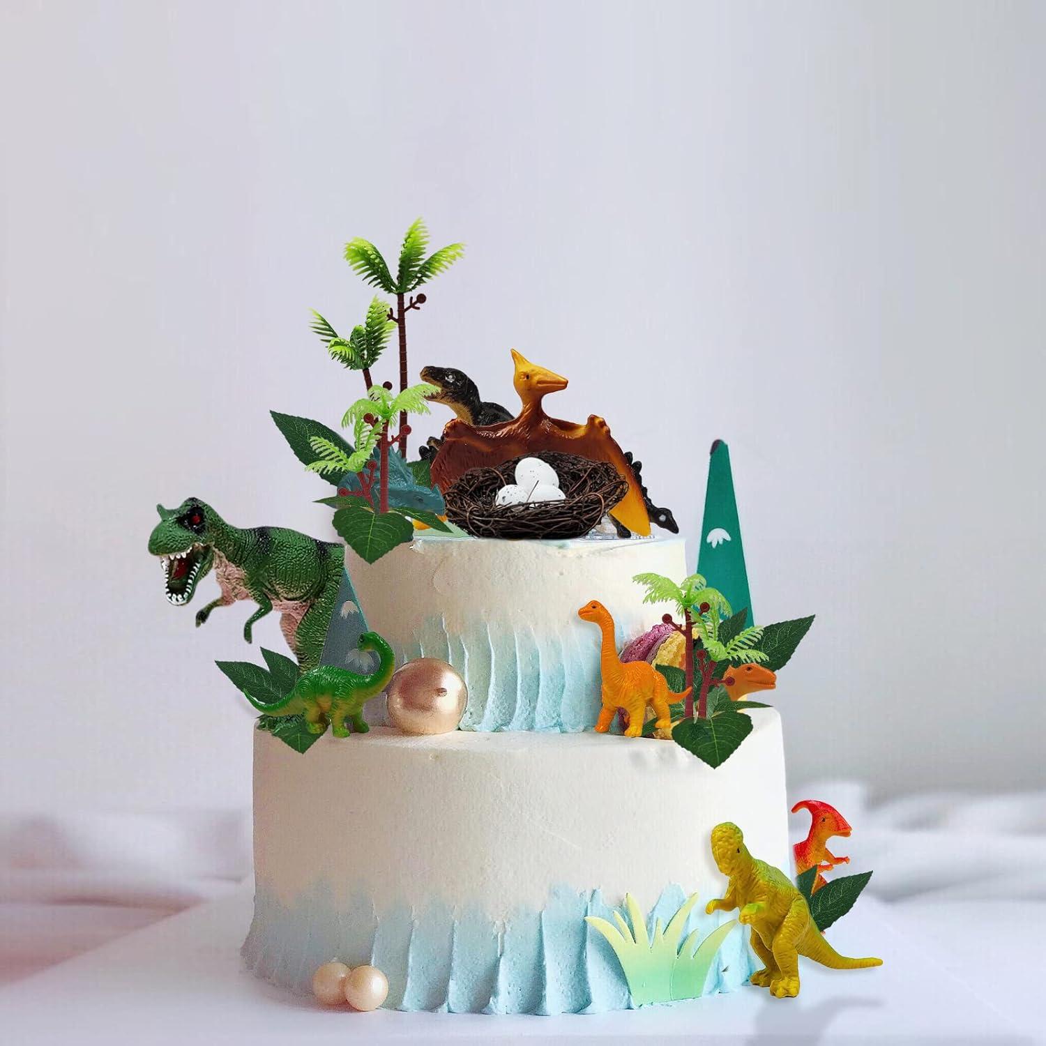 Adornos de Pastel de Dinosaurio GLAHORSE 26 Piezas PVC