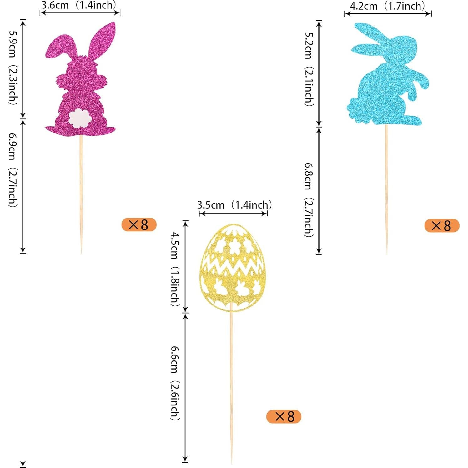 Decoraciones para Cupcakes de Pascua YCTHUNFISH - 24 Piezas