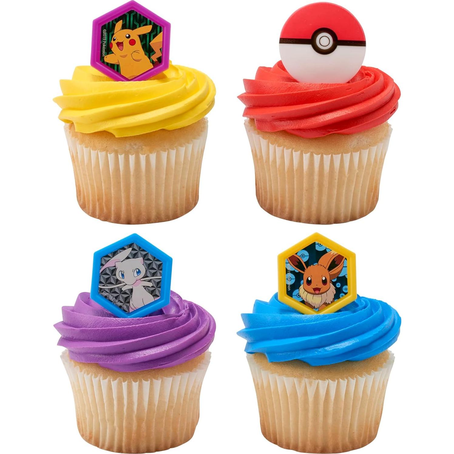 DecoPac Anillos de Cupcake Pokémon - 24 Decoraciones