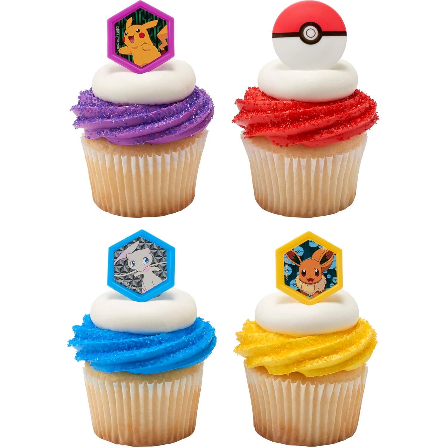 DecoPac Anillos de Cupcake Pokémon - 24 Decoraciones