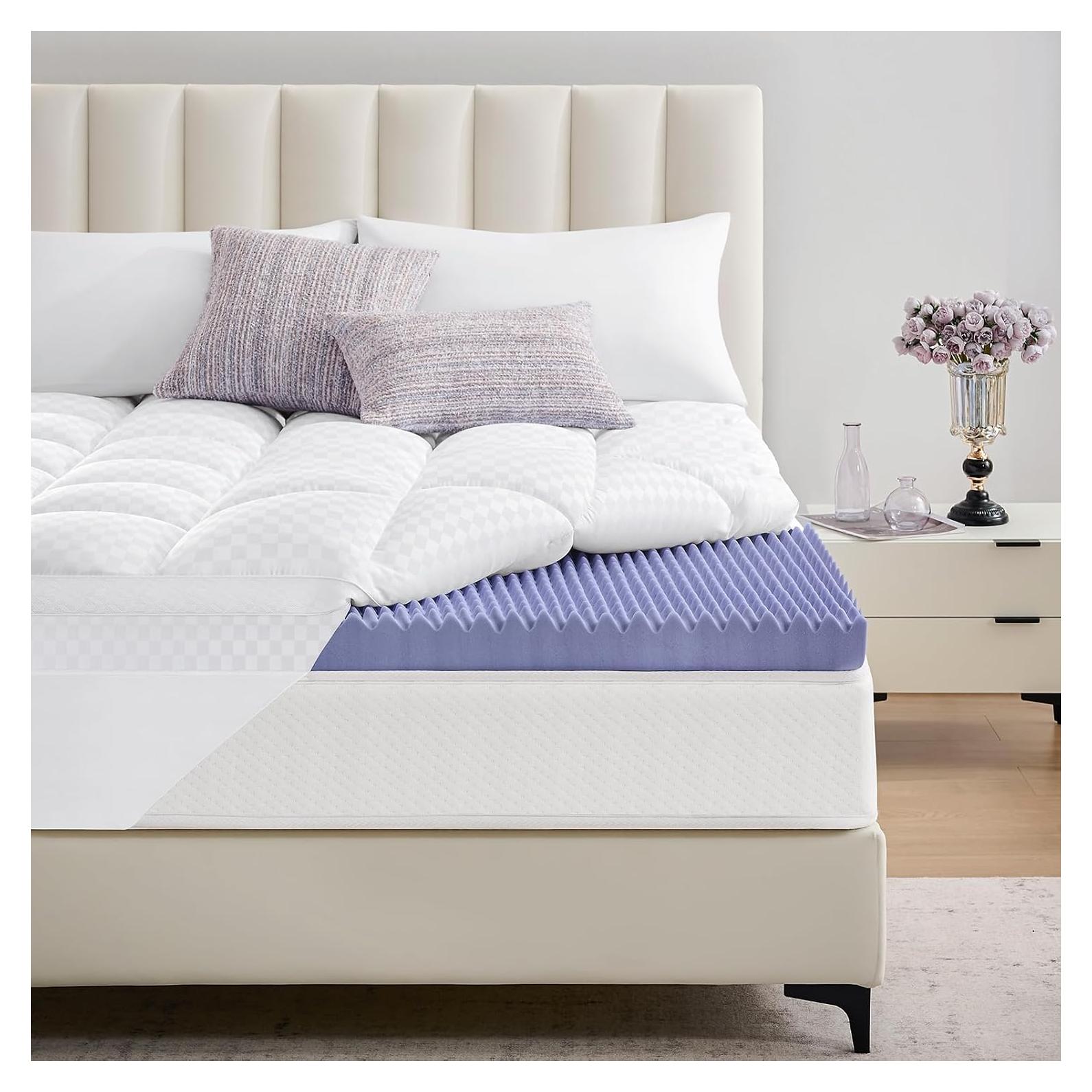 Topper de Colchón Reina Downluxe 5" Espuma Memoria Gel Enfriador