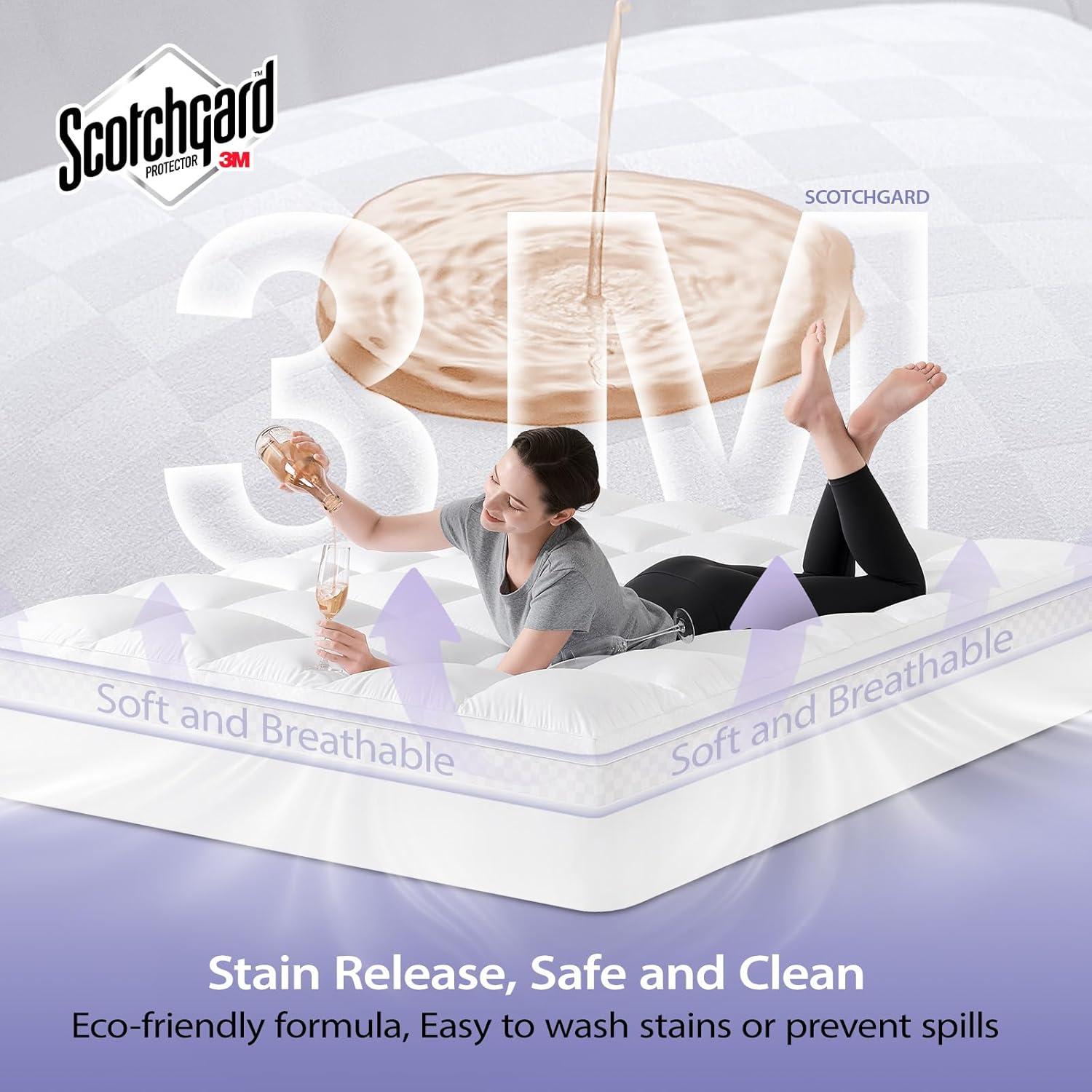 Topper de Colchón Reina Downluxe 5" Espuma Memoria Gel Enfriador