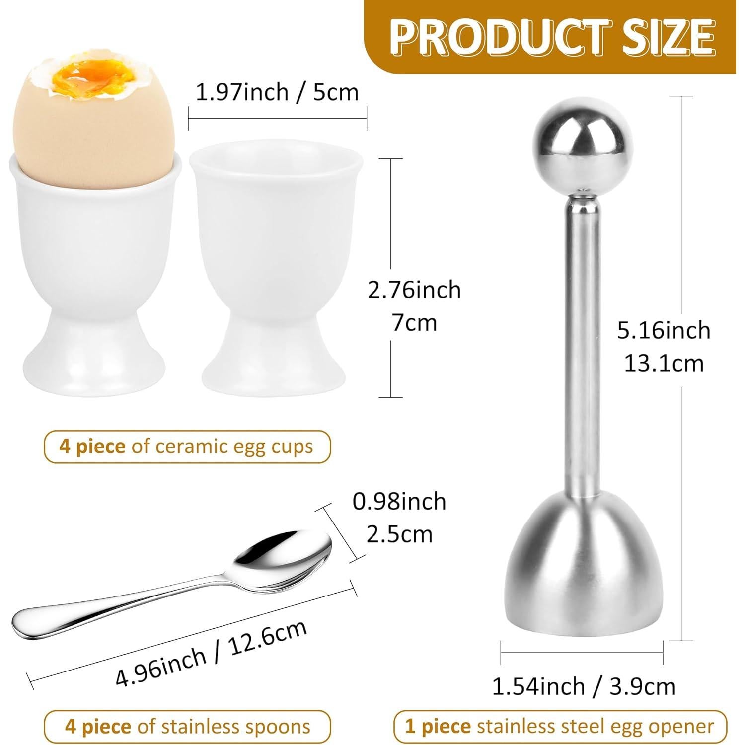 Juego de Rompehuevos Axigundaone 9 Piezas con Tazas y Cucharas