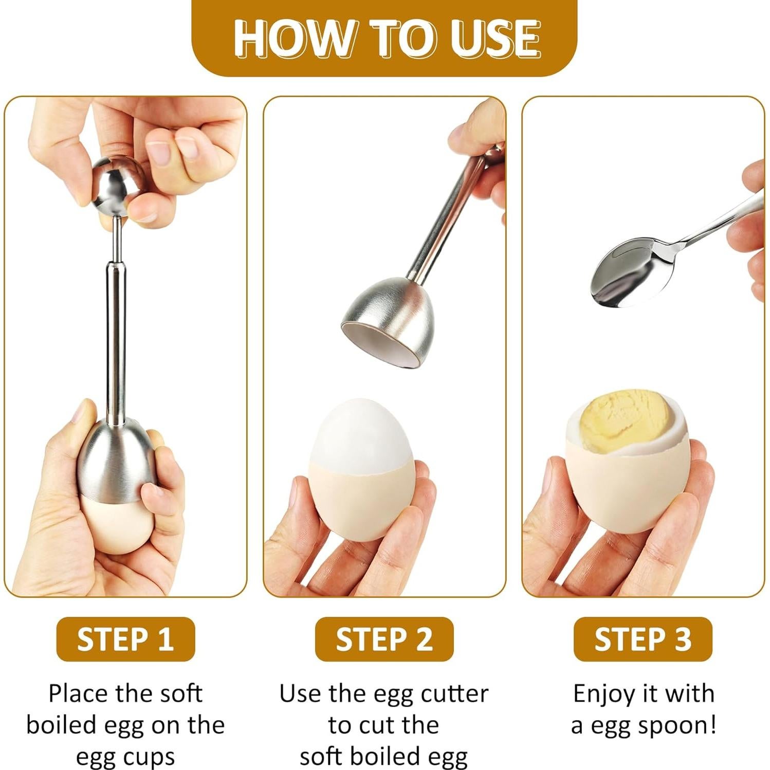 Juego de Rompehuevos Axigundaone 9 Piezas con Tazas y Cucharas