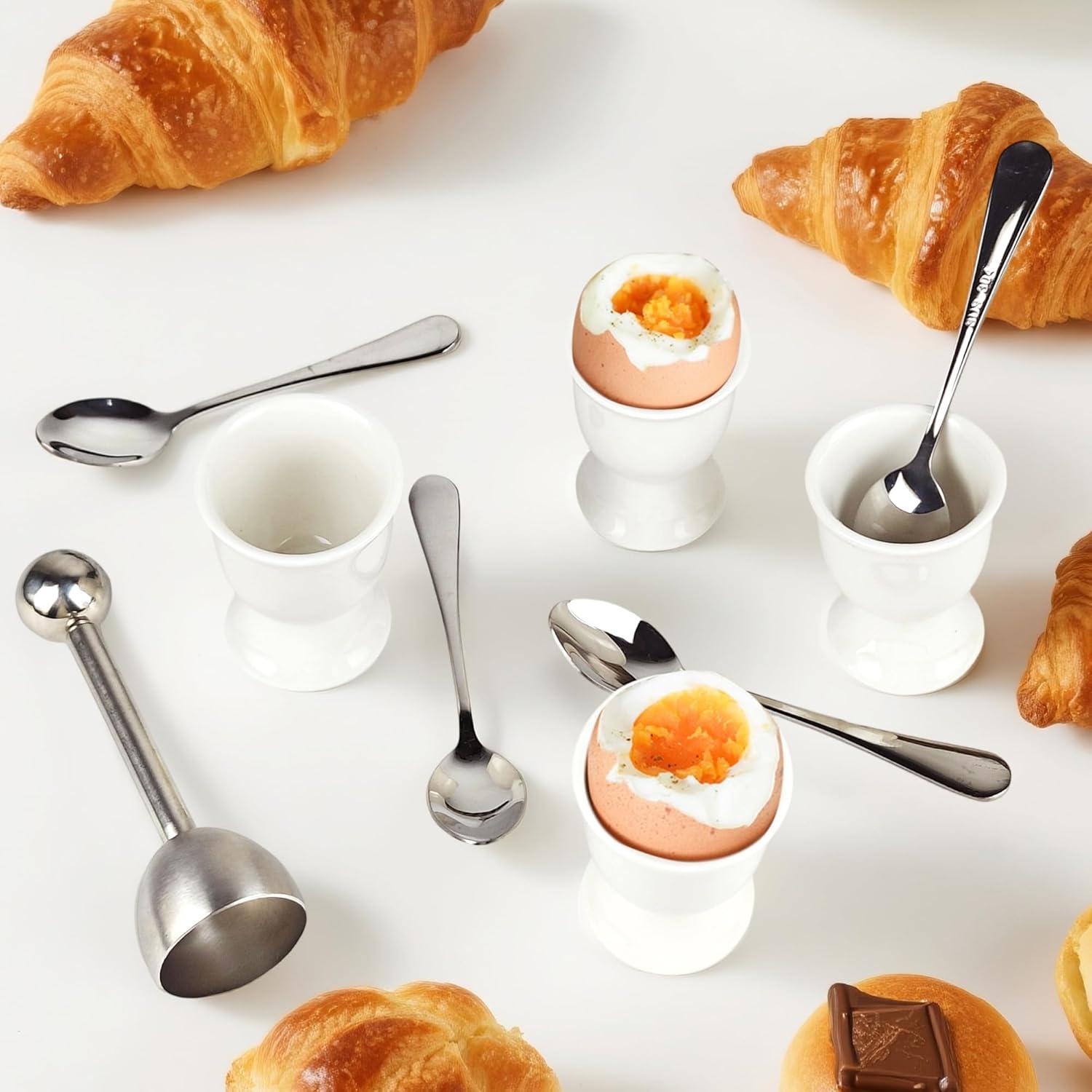 Juego de Rompehuevos Axigundaone 9 Piezas con Tazas y Cucharas