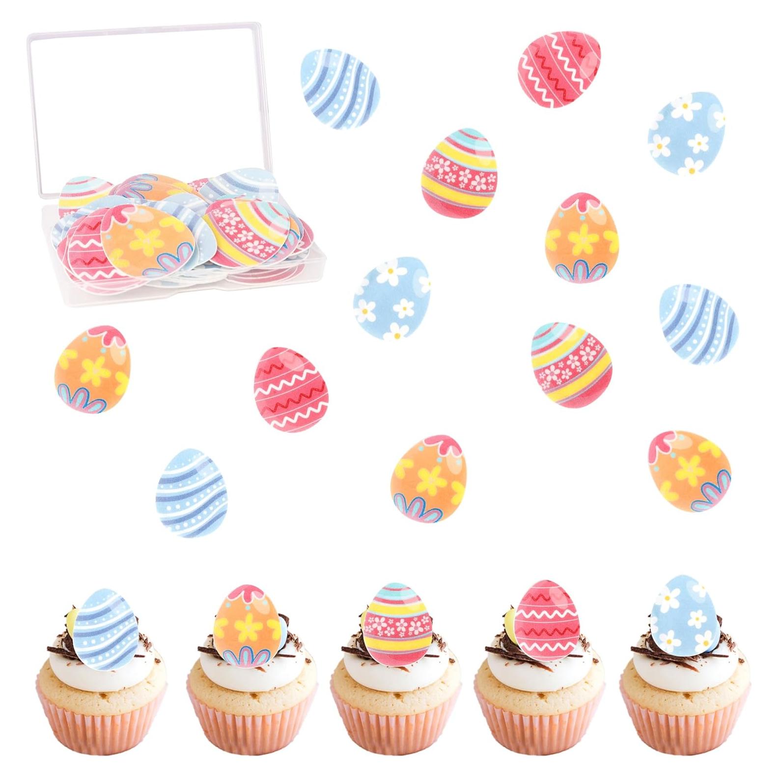 60 Decoraciones Comestibles de Pascua para Cupcakes ZHUOWEISM