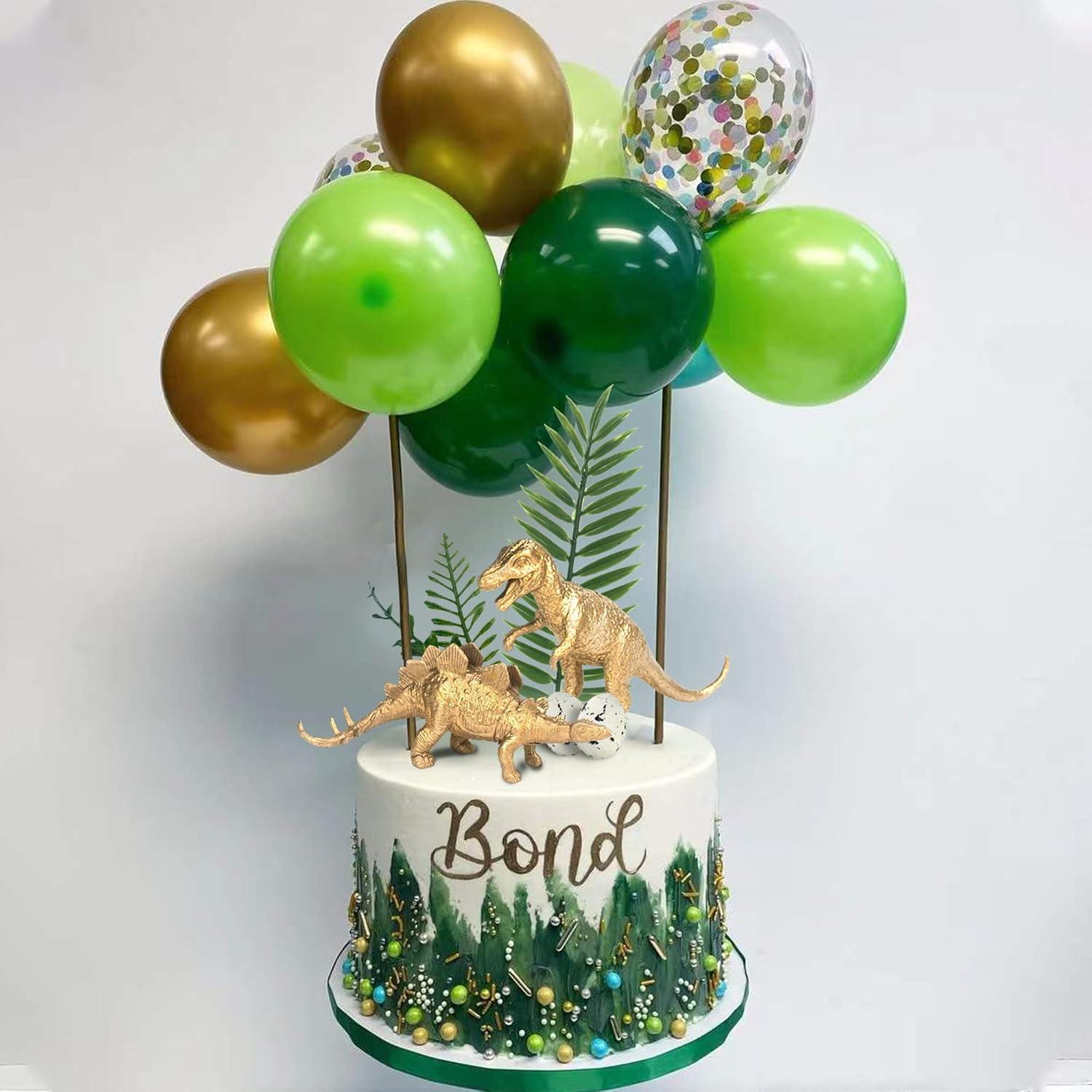 Decoraciones de Pastel Dinosaurio Dorado 16 Piezas BANBALLON