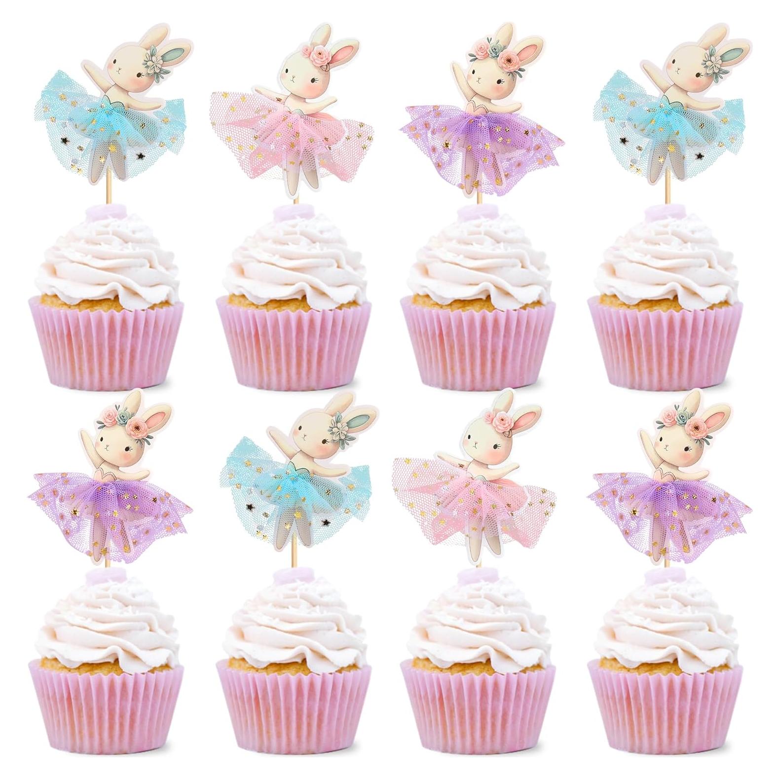 30 Adornos para Cupcakes de Pascua Giga Gud - Conejos y Huevos