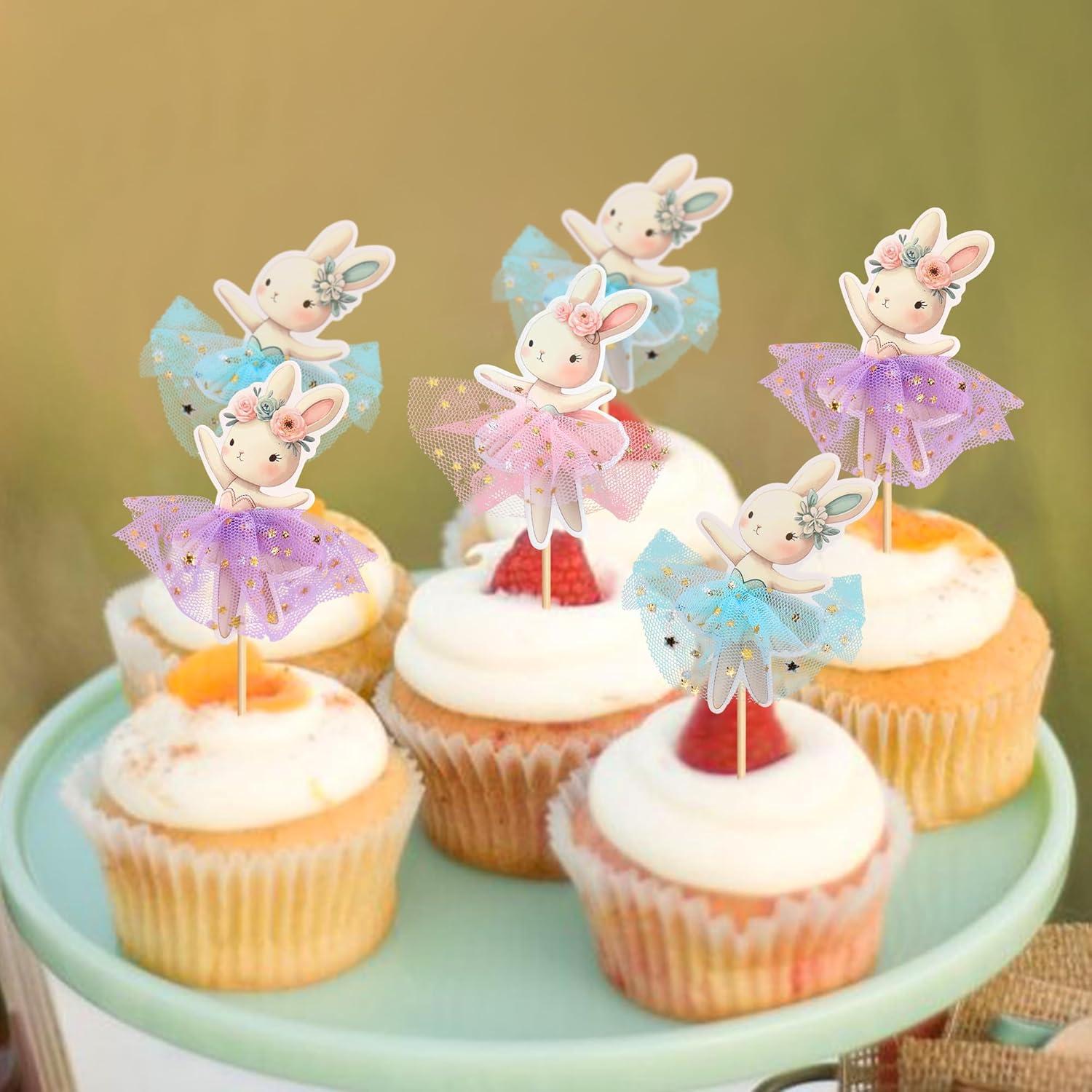 30 Adornos para Cupcakes de Pascua Giga Gud - Conejos y Huevos