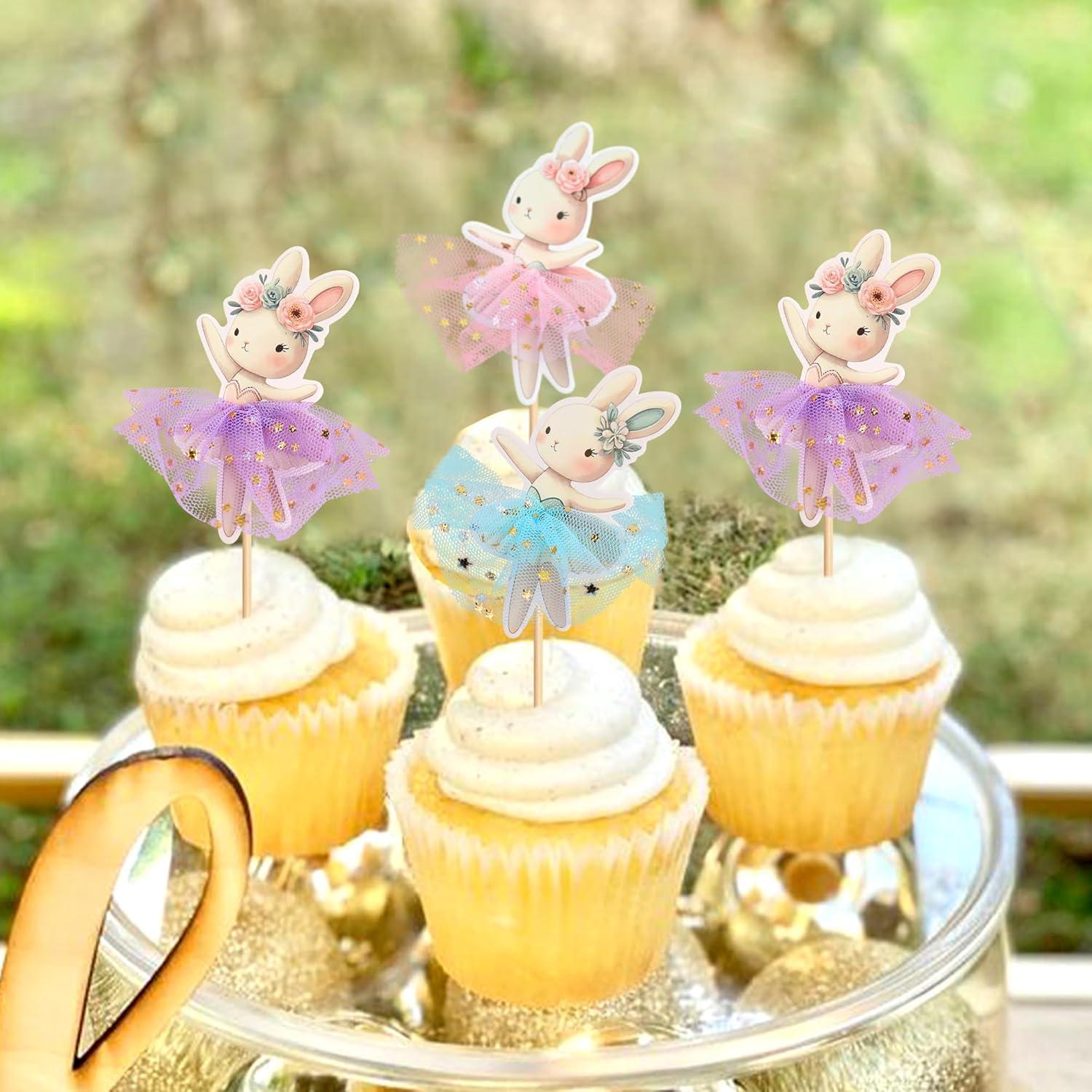 30 Adornos para Cupcakes de Pascua Giga Gud - Conejos y Huevos