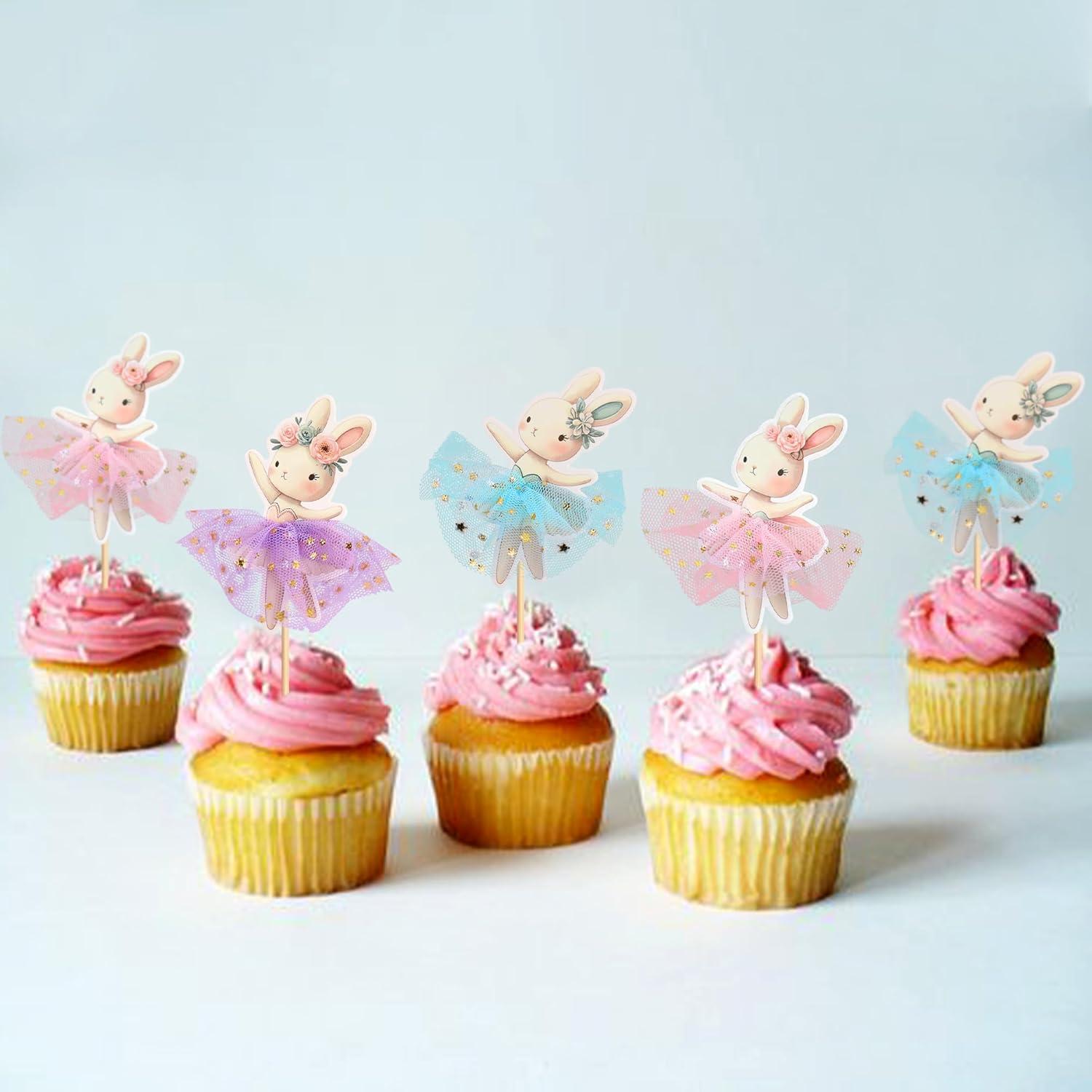 30 Adornos para Cupcakes de Pascua Giga Gud - Conejos y Huevos