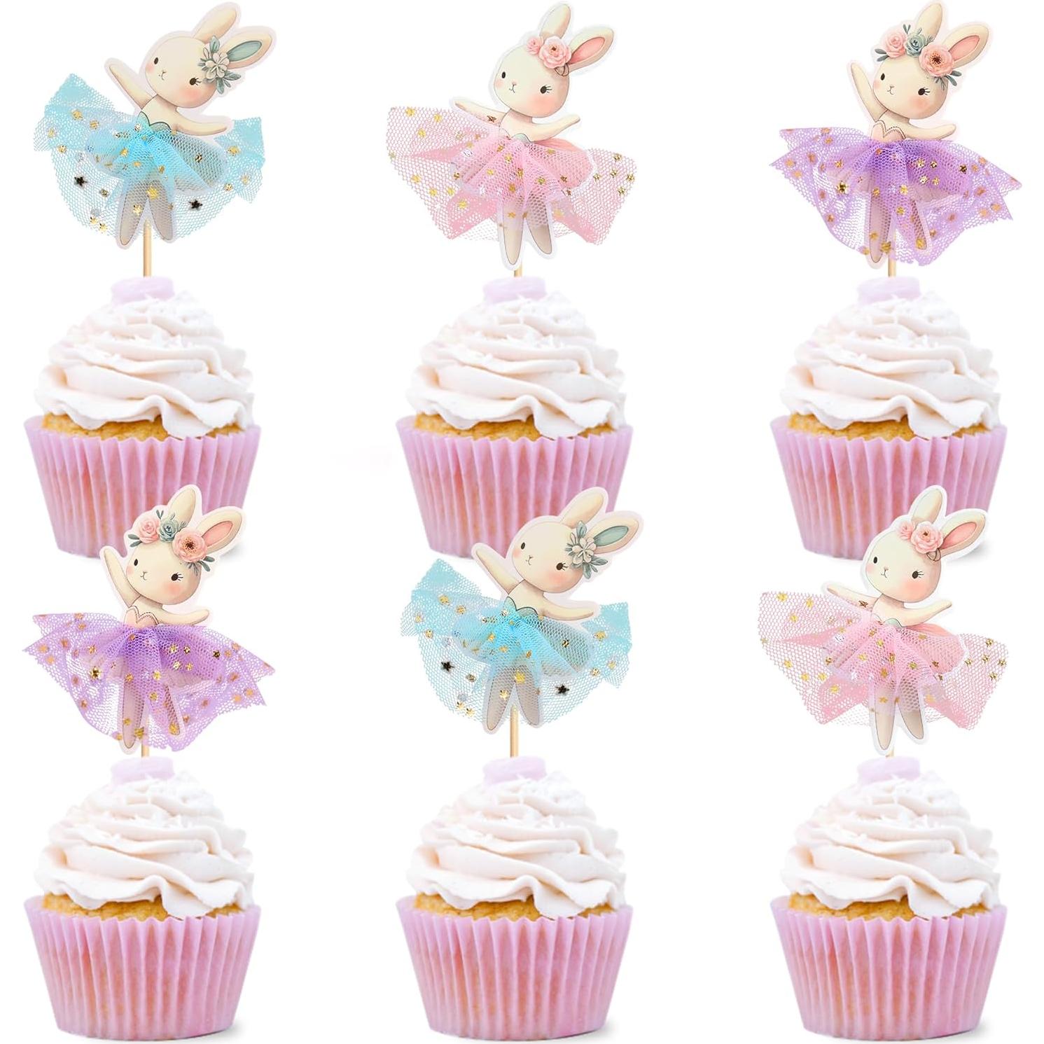 30 Adornos para Cupcakes de Pascua Giga Gud - Conejos y Huevos